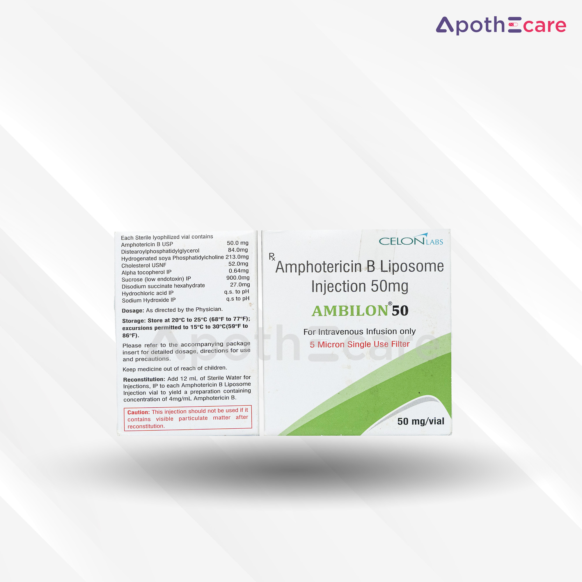 Ambilon 50 vial, an antibiotic treatment for bacterial infections.