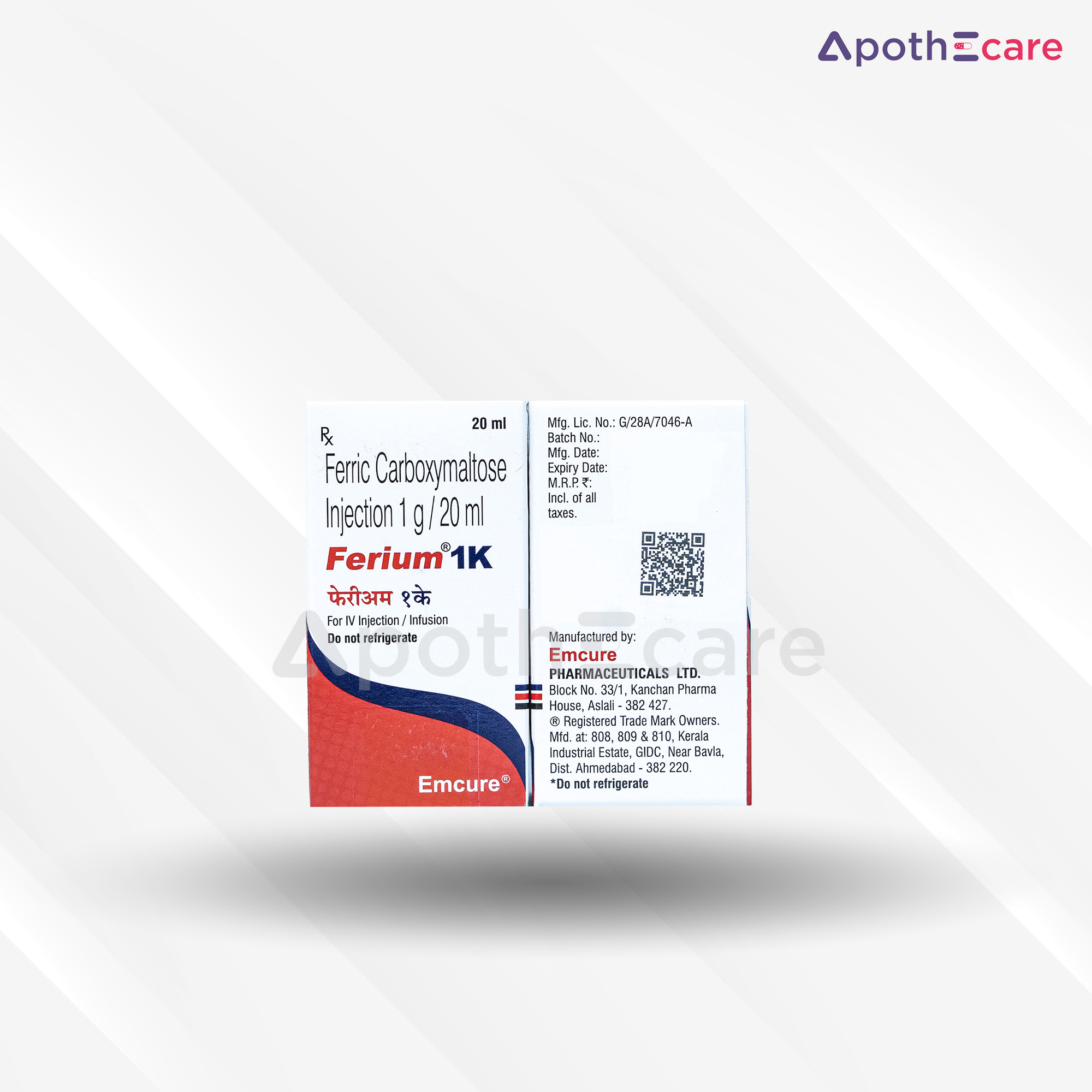 Ferium 1K Injection, used for treating iron deficiency.