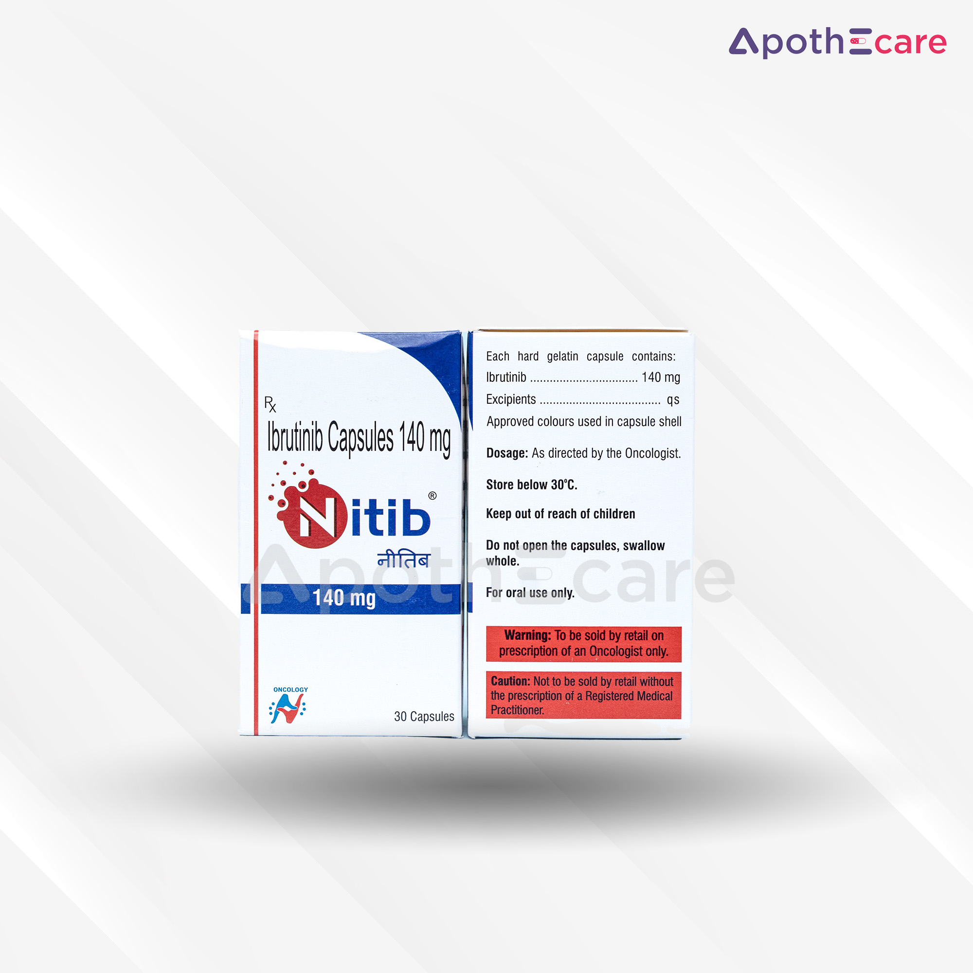 Nitib 140mg capsule, a medication for targeted cancer therapy.