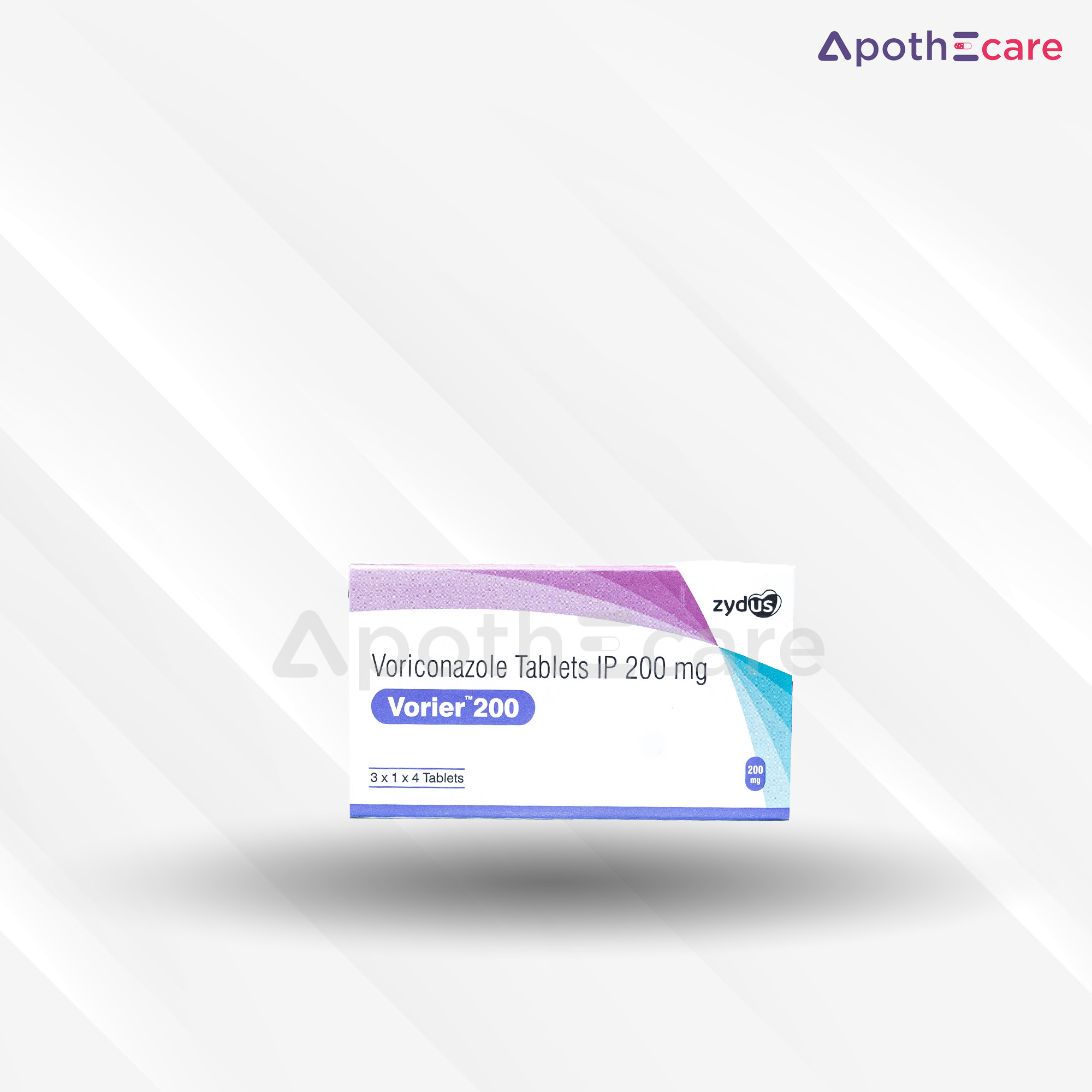 Vorier 200mg tablet pack of 4, used for fungal infections.