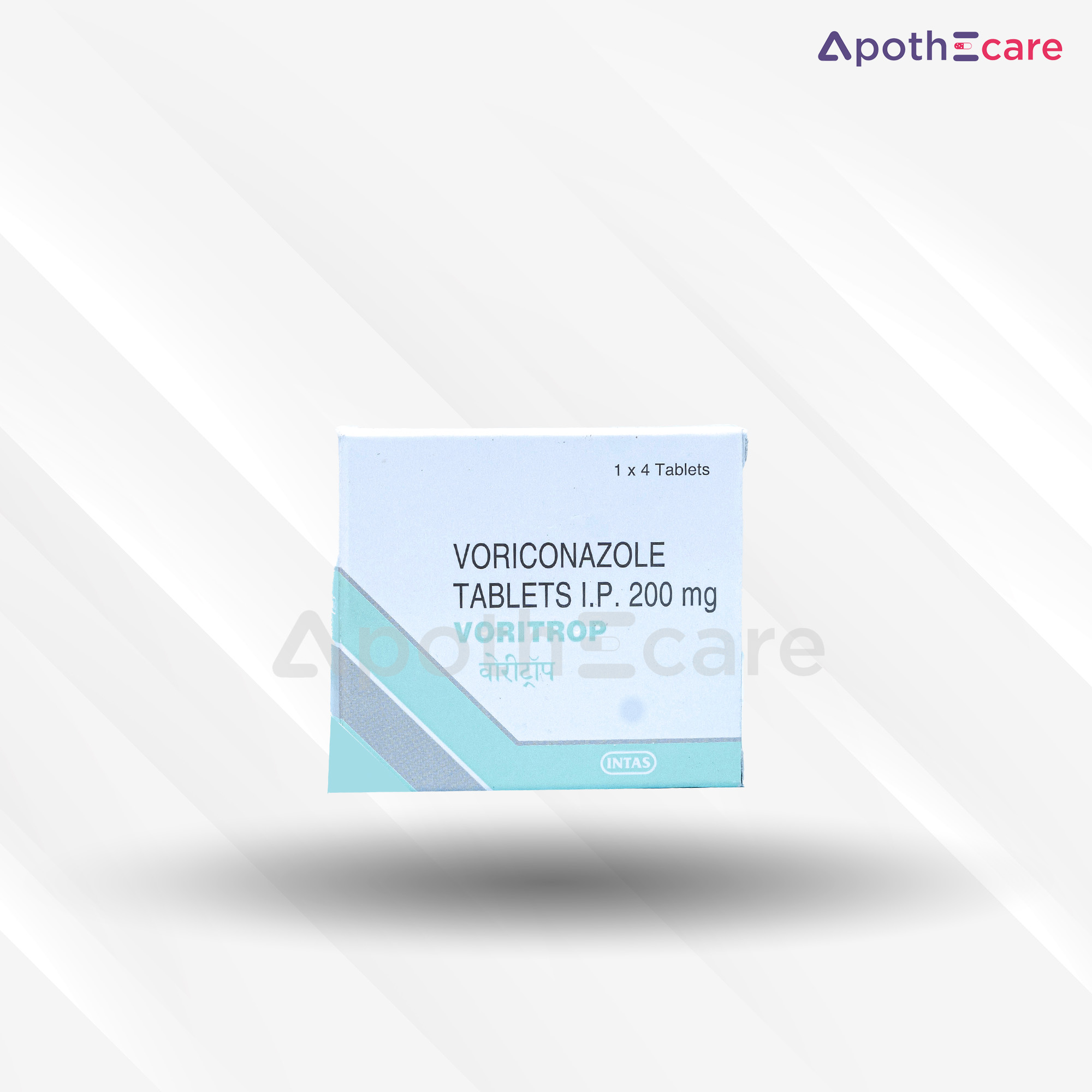 Voritrop 200mg tablet pack of 4, used in the treatment of fungal infections.