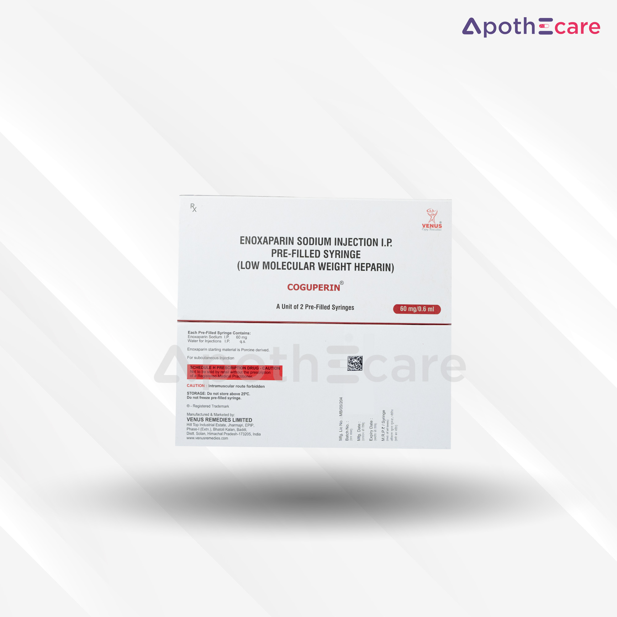 Coguperin 60mg injection, used for preventing clotting issues.