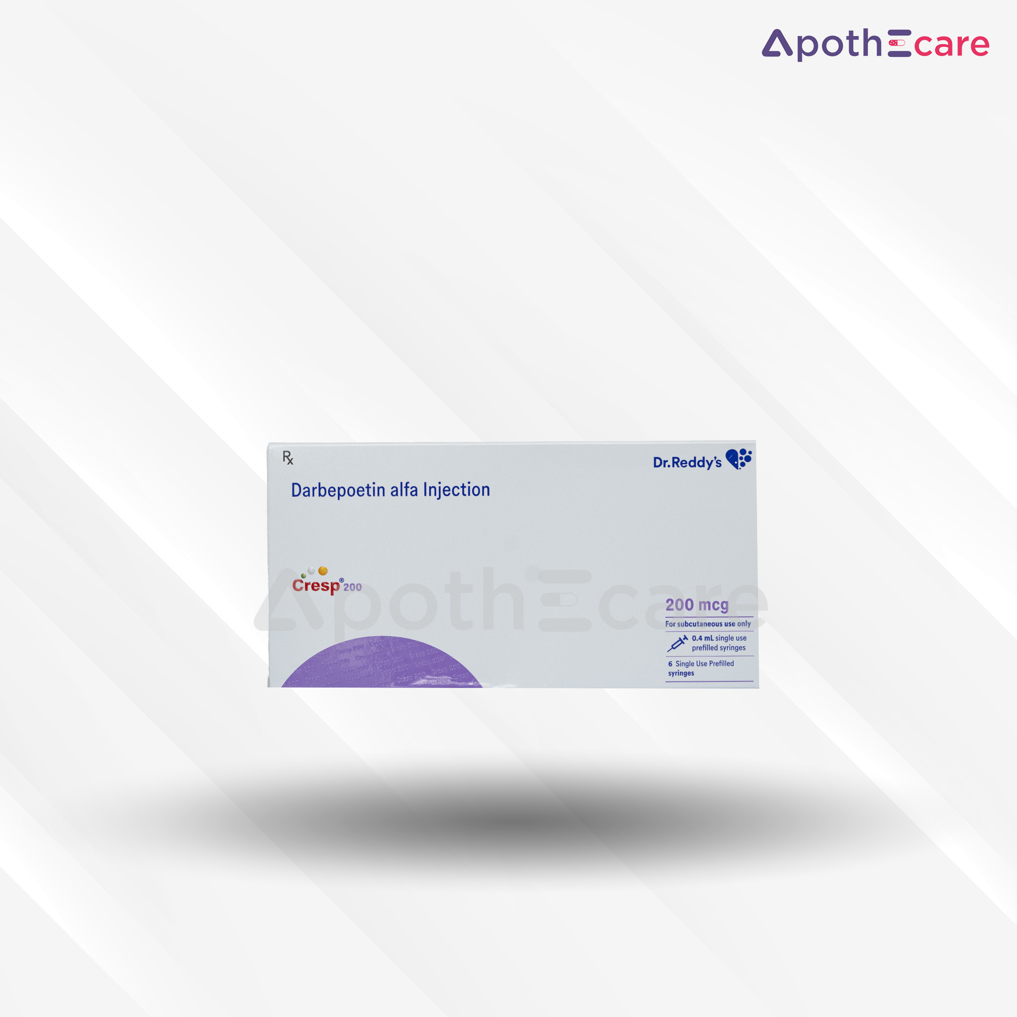 Cresp 200mcg auto-injector, a medication for anemia related to chronic kidney disease.