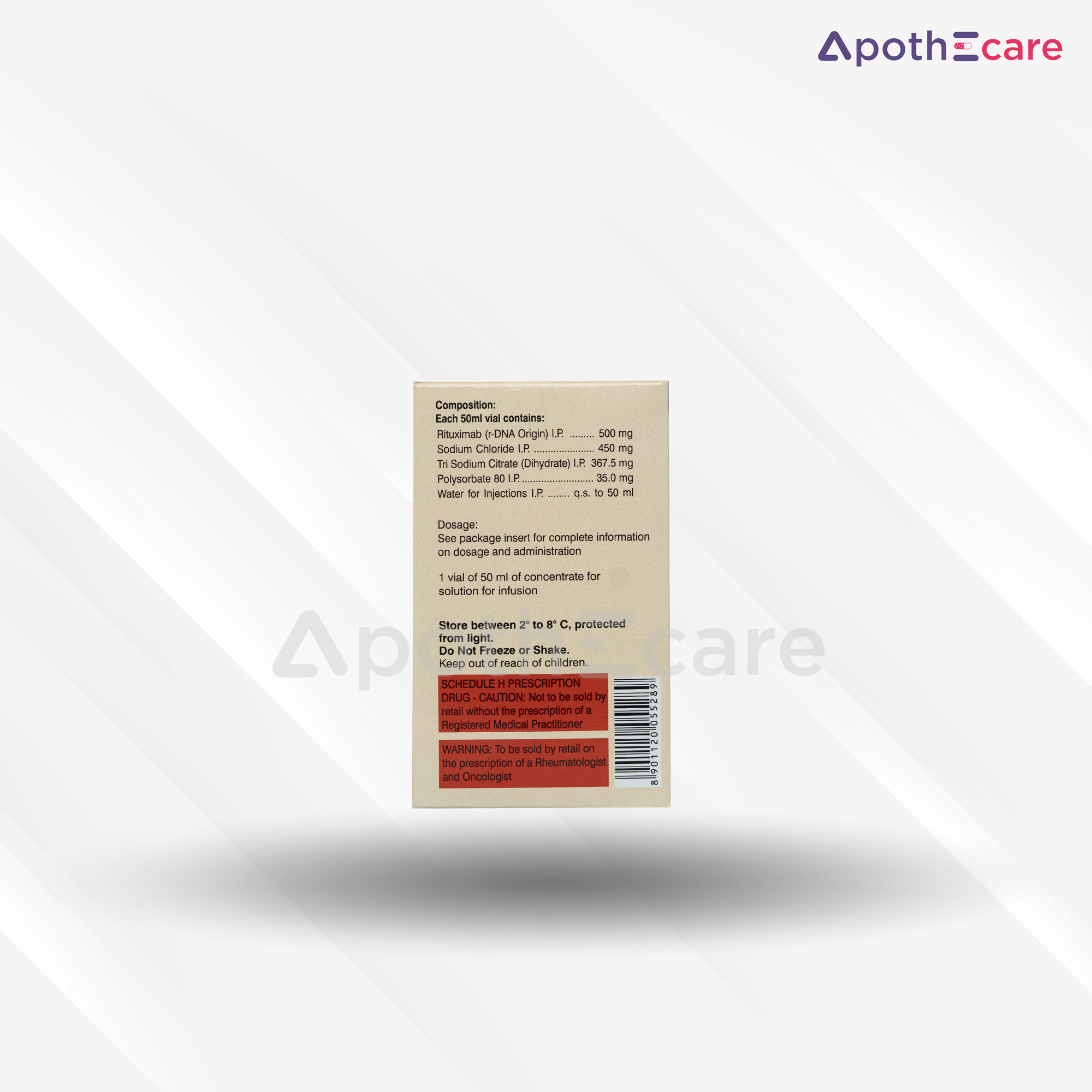 Enfiera injection 500mg vial, used in cancer treatment.