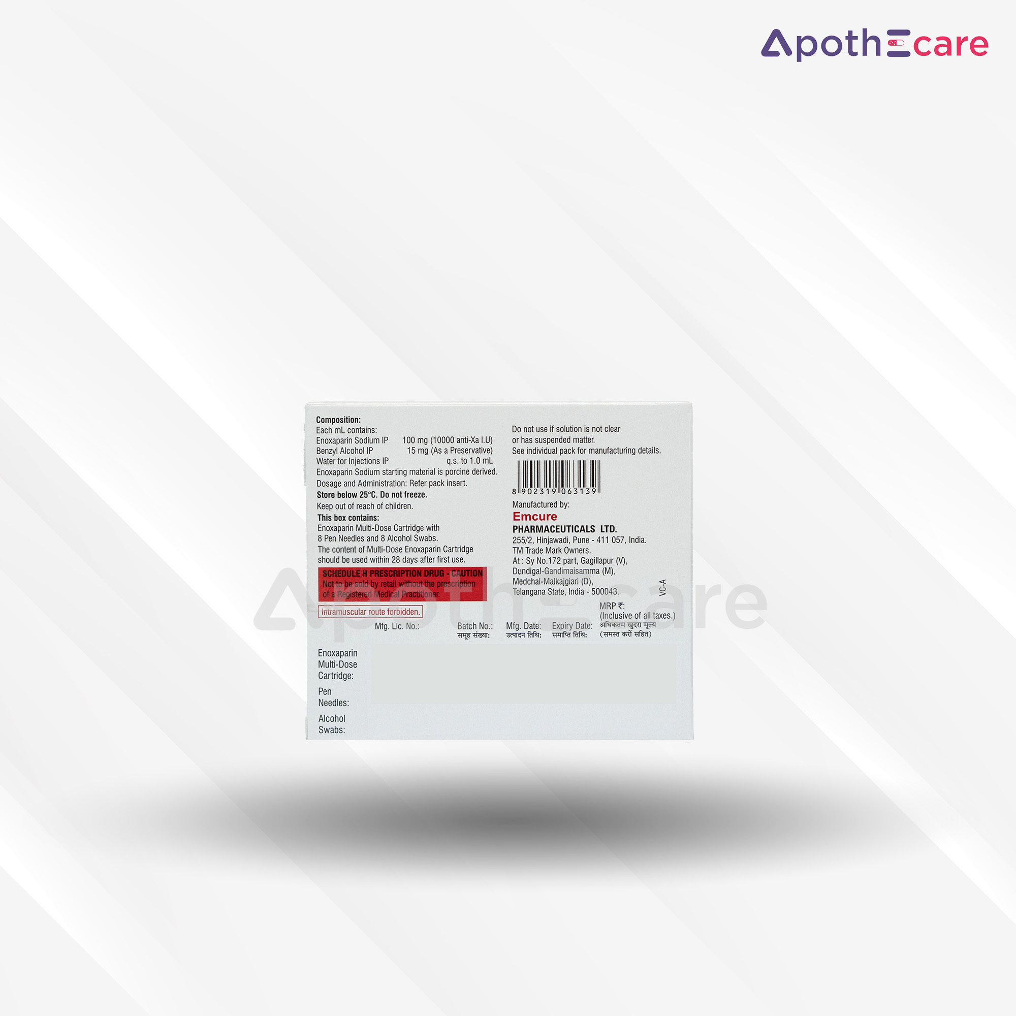 Exhep 300mg cartridge, used as an anticoagulant to prevent and treat blood clots.