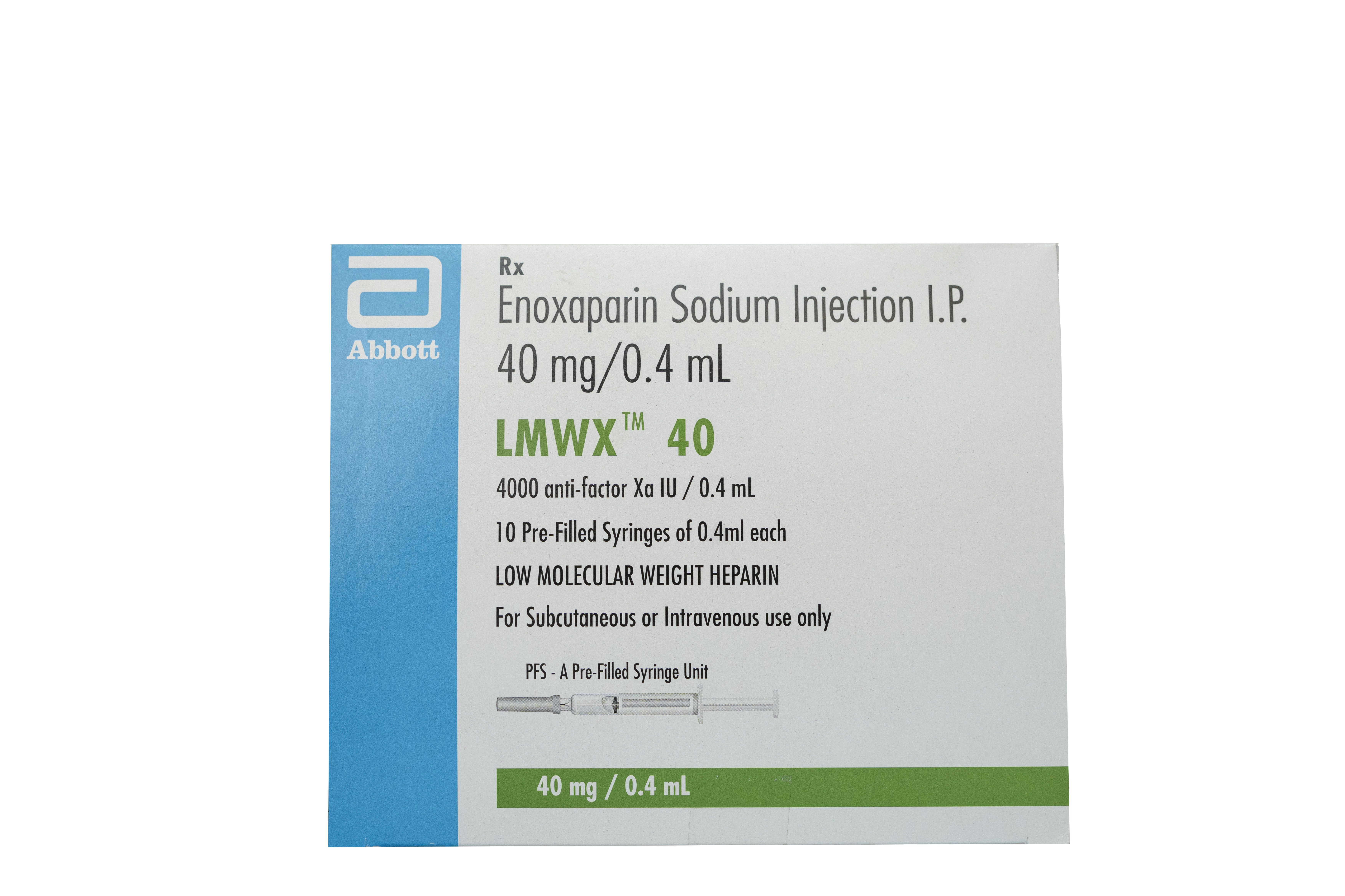 LMWX 40mg Injection, a medication for treating blood clotting issues.