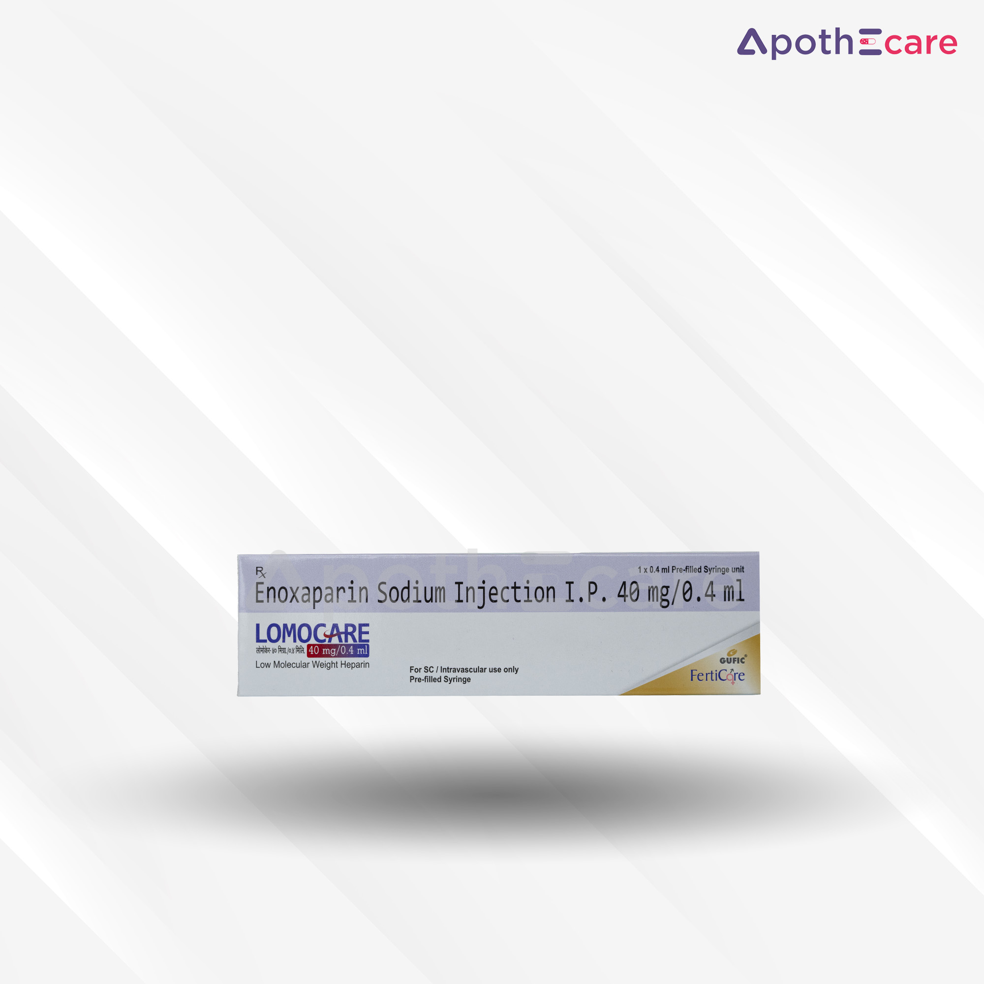 Lomocare PFS 40mg,  used to manage blood clot formation in the body