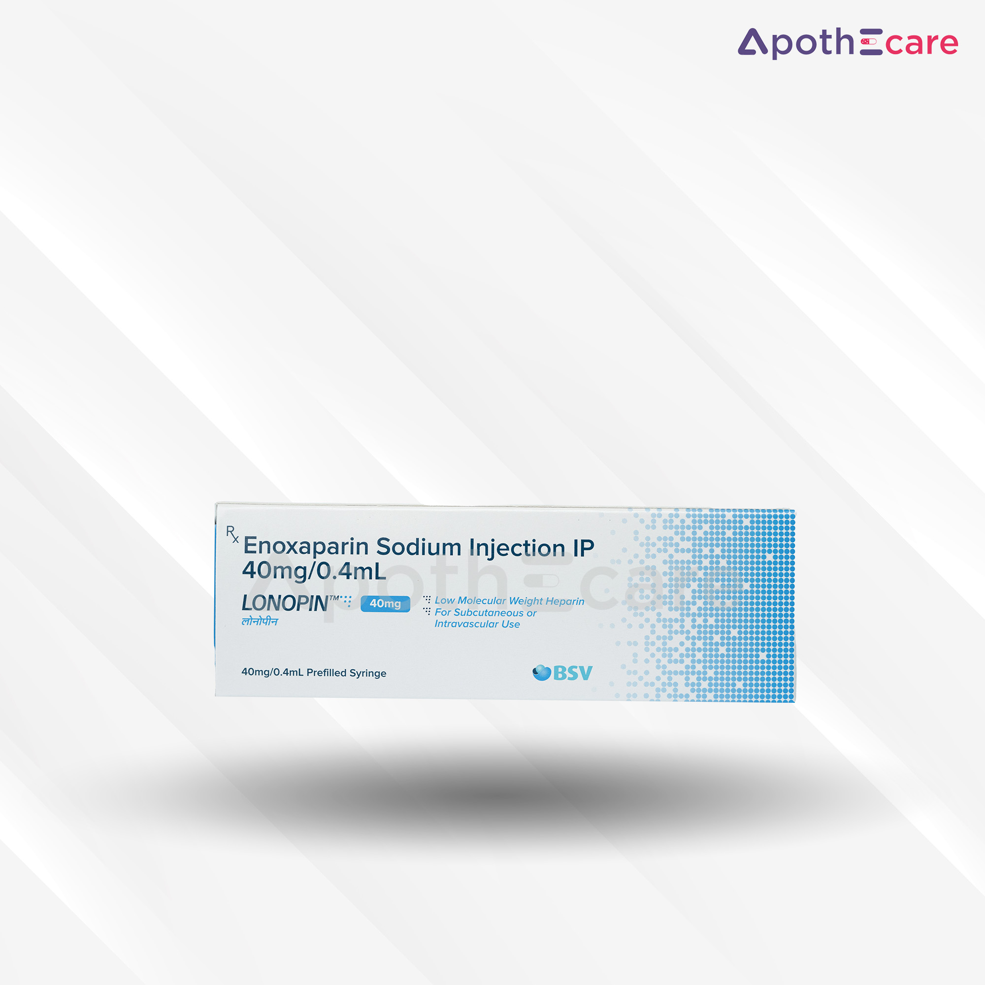 Lonopin 40mg Injection, used as an anticoagulant to prevent and treat blood clots.