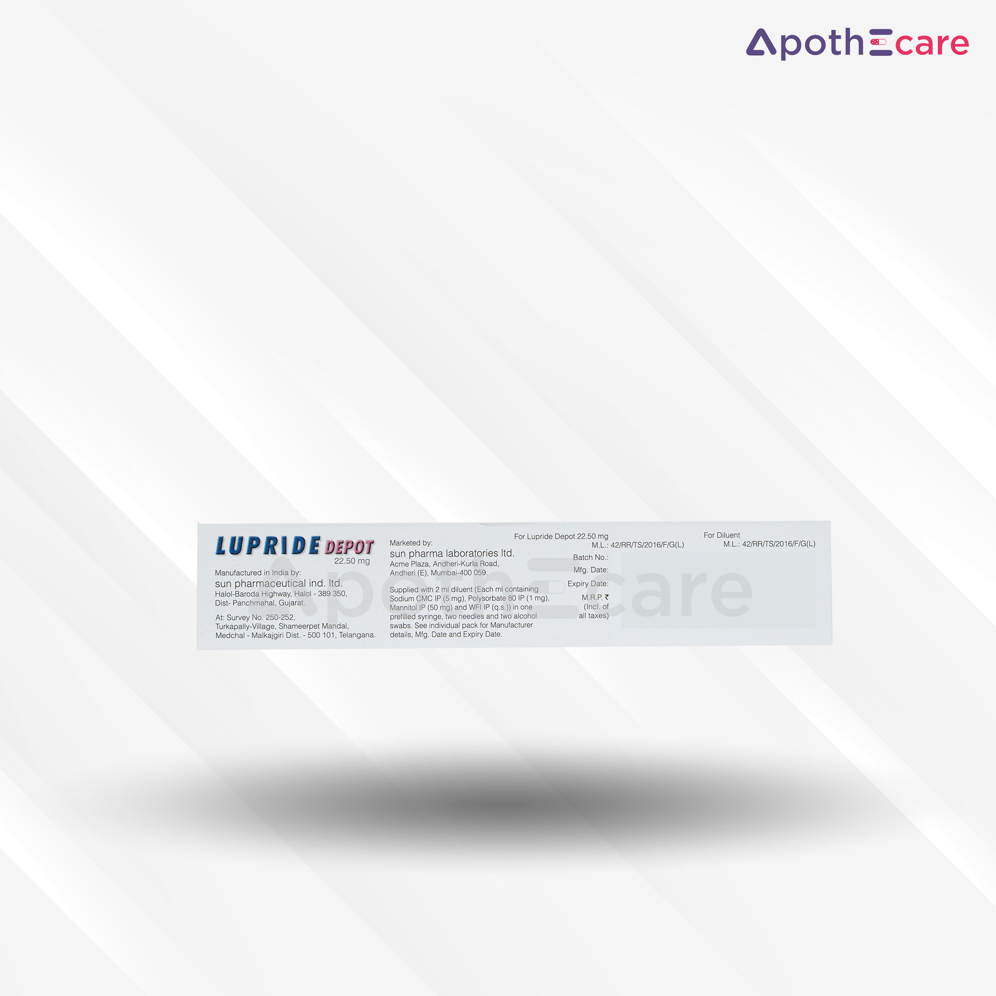 Lupride Depot 22.5mg vial, a medication for hormone therapy.