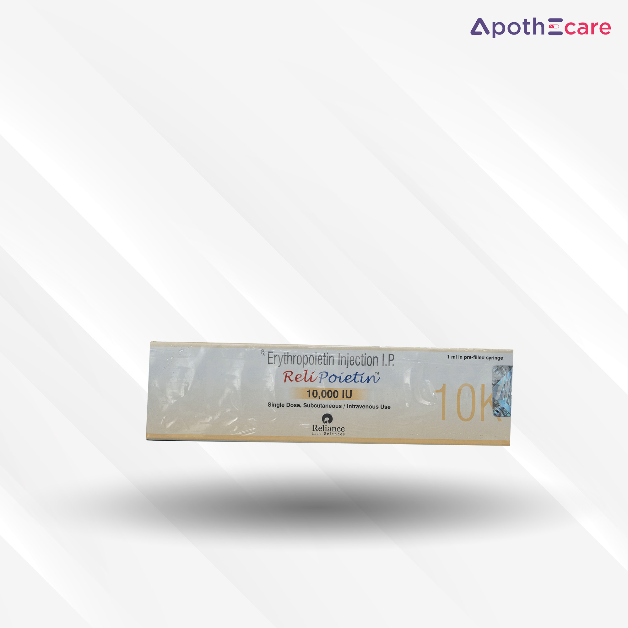 Relipoietin 10000IU Injection, is used to treat anemia from HIV treatment, cancer chemotherapy