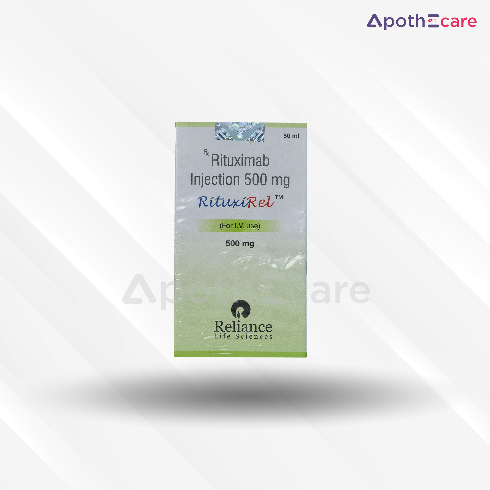 Rituxirel 500mg Injection, used to treat certain types of cancers and autoimmune diseases.
