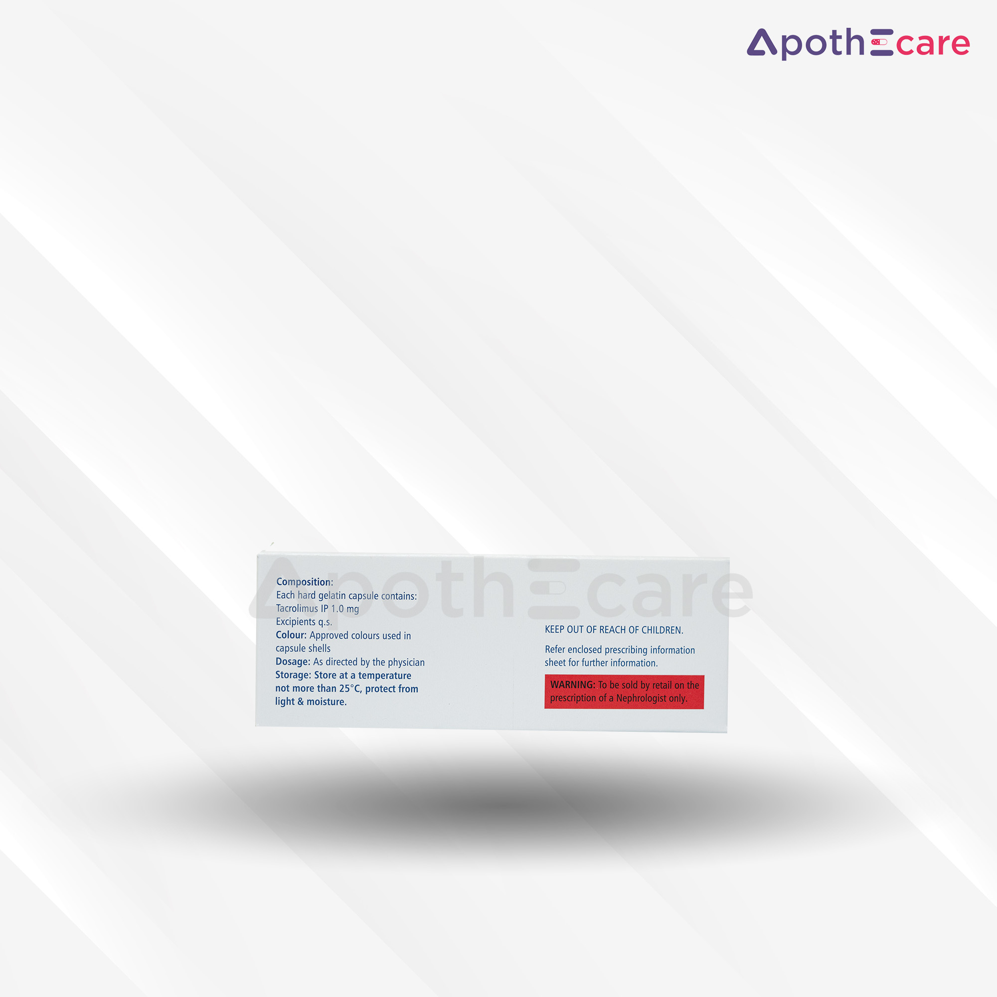 Tacrograf 1.0mg capsule, used for organ transplant therapy.