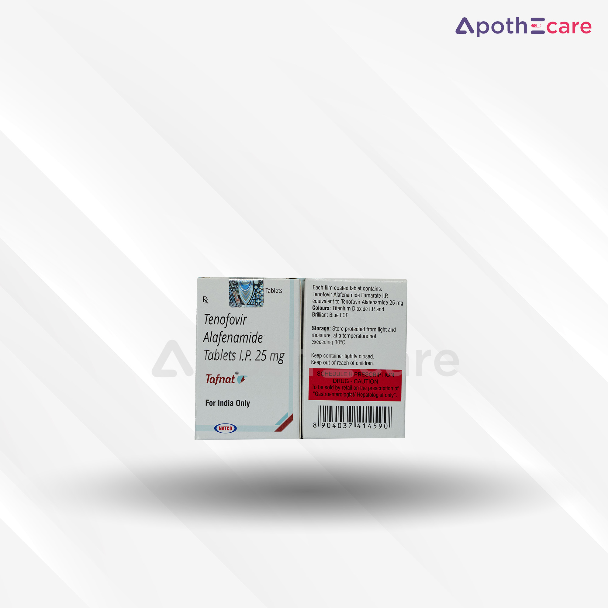 Tafnat 25mg pack of 30, used for treating HIV.