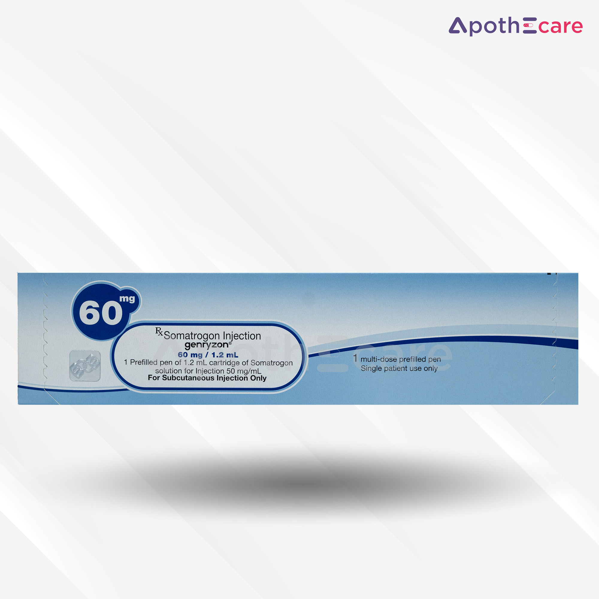 Genryzon 60mg Injection, used in the treatment of growth hormone deficiency in children and adolescents.