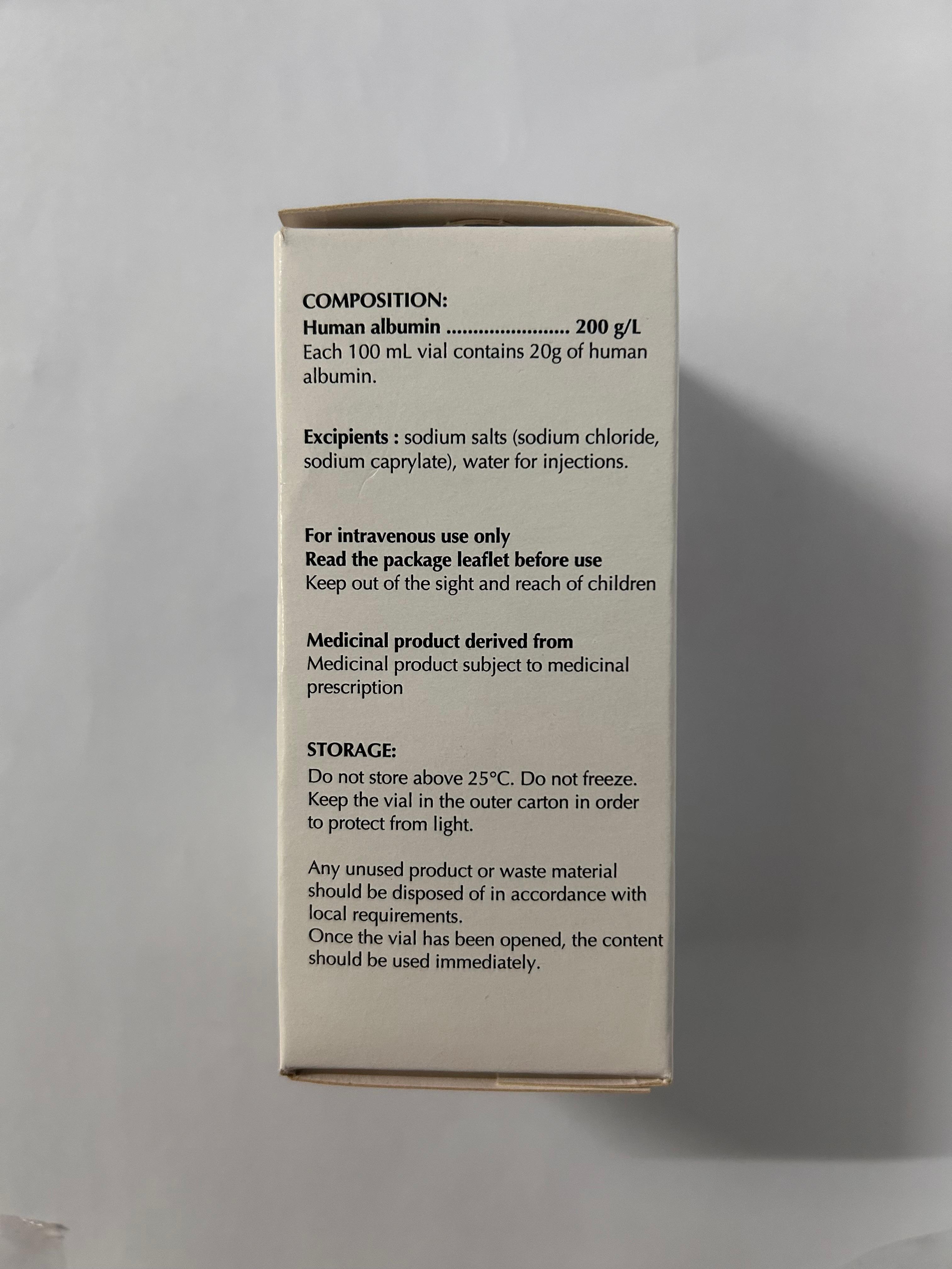 Albumax 20% Infusion, It is used to treat low blood albumin levels and blood volume loss from trauma, hemorrhage, surgery, or renal dialysis