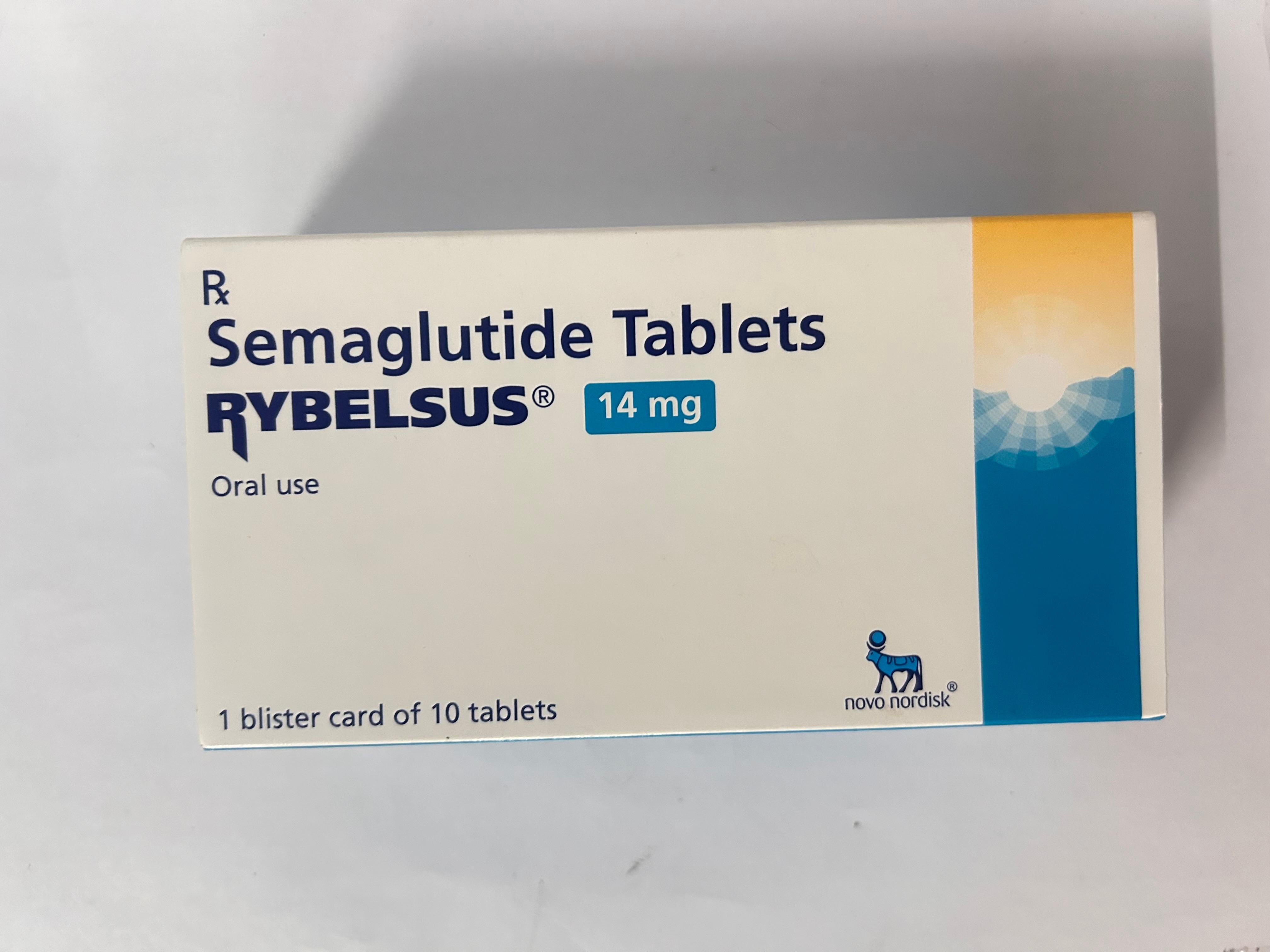 Rybelsus 14mg Tablet, used primarily to manage type 2 diabetes mellitus.