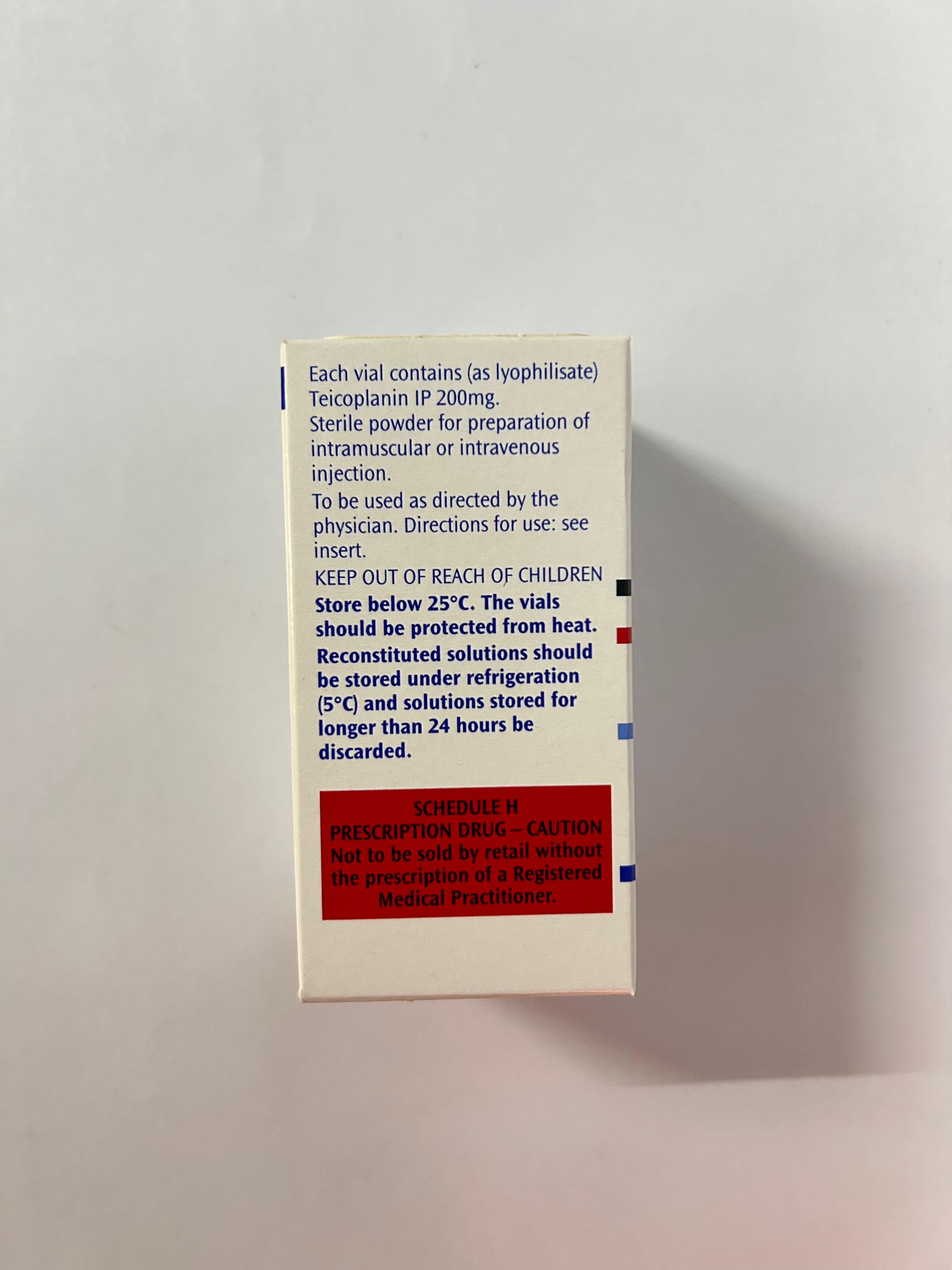 Targocid 200mg Injection, an antibiotic used to treat a wide range of bacterial infections.