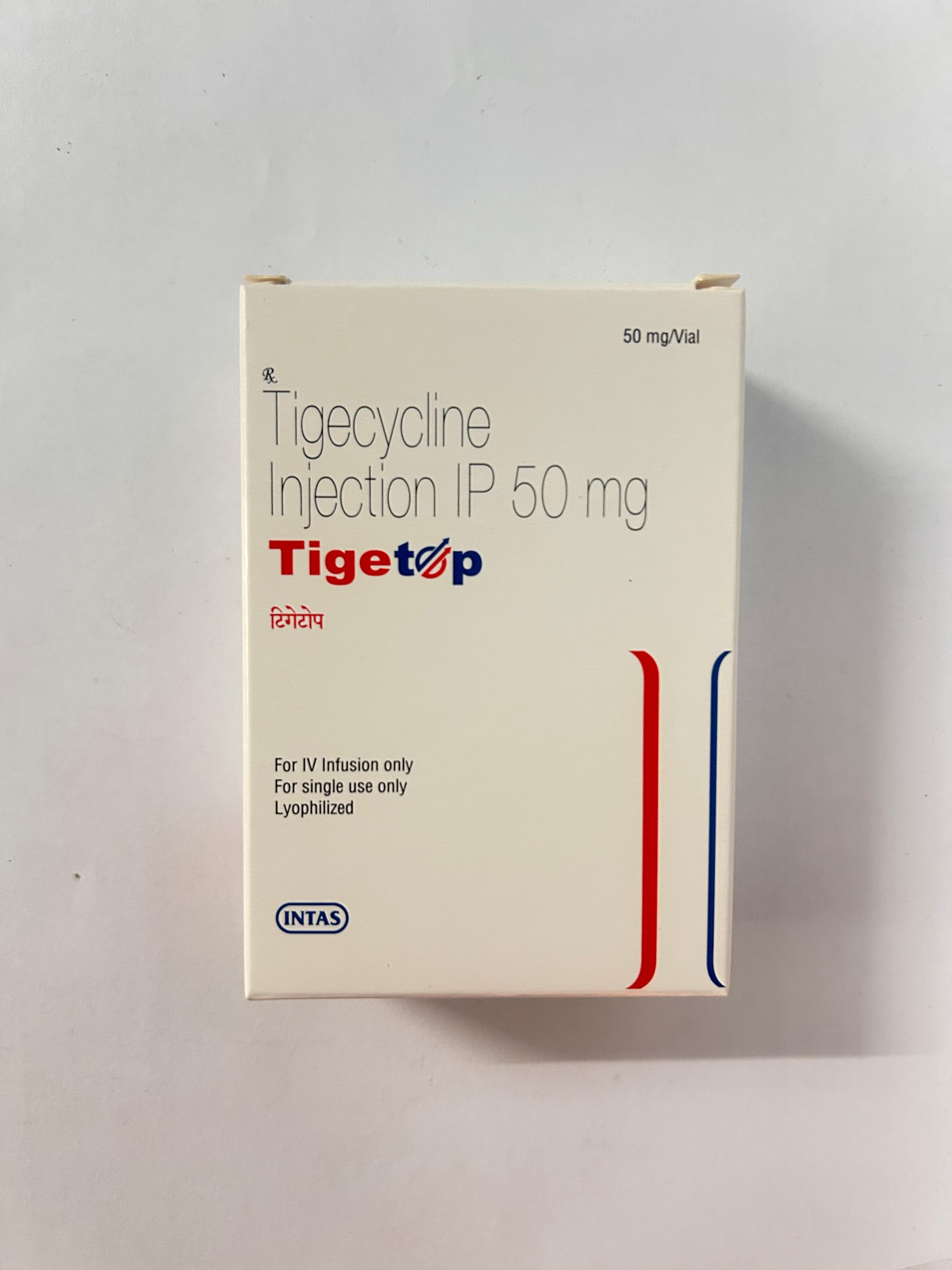 Tigetop 50mg Injection, is used to treat bacterial infection.