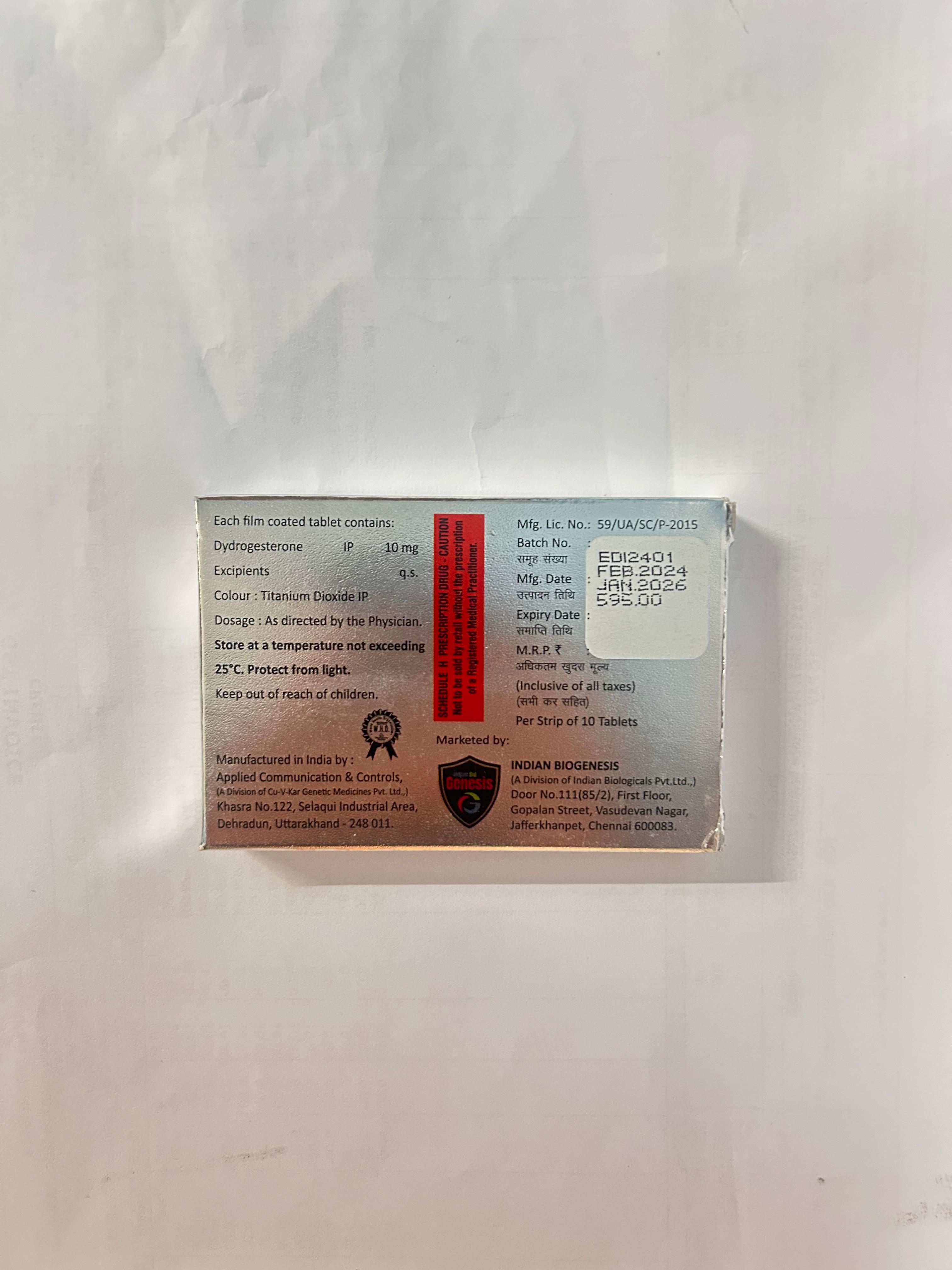 Endydro Tablet, used for the treatment of menstrual disorders.