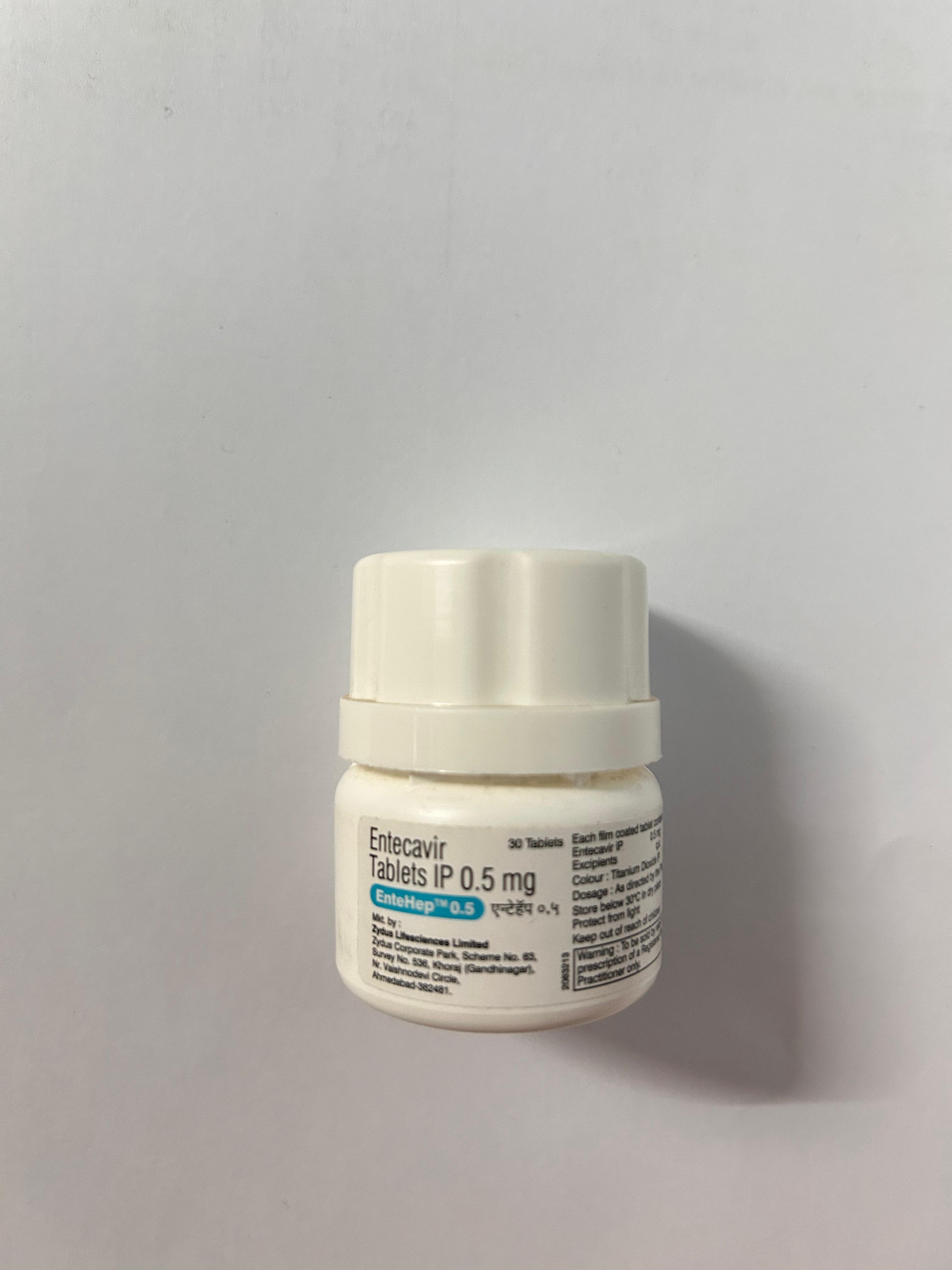 Entehep 0.5mg Tablet, used for the treatment of chronic hepatitis B infection.