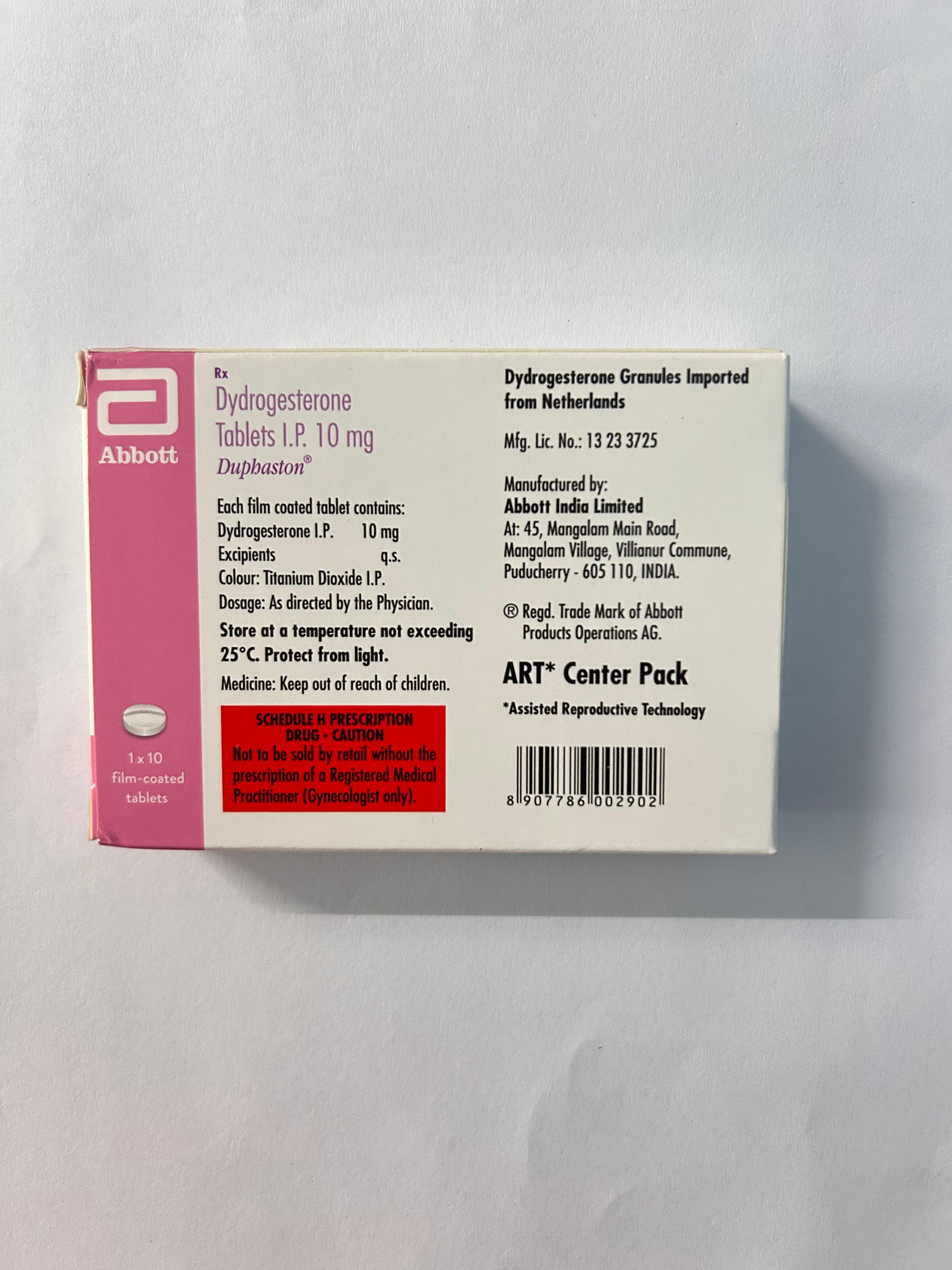 Duphaston Tablet, used for the treatment of menstrual disorders.