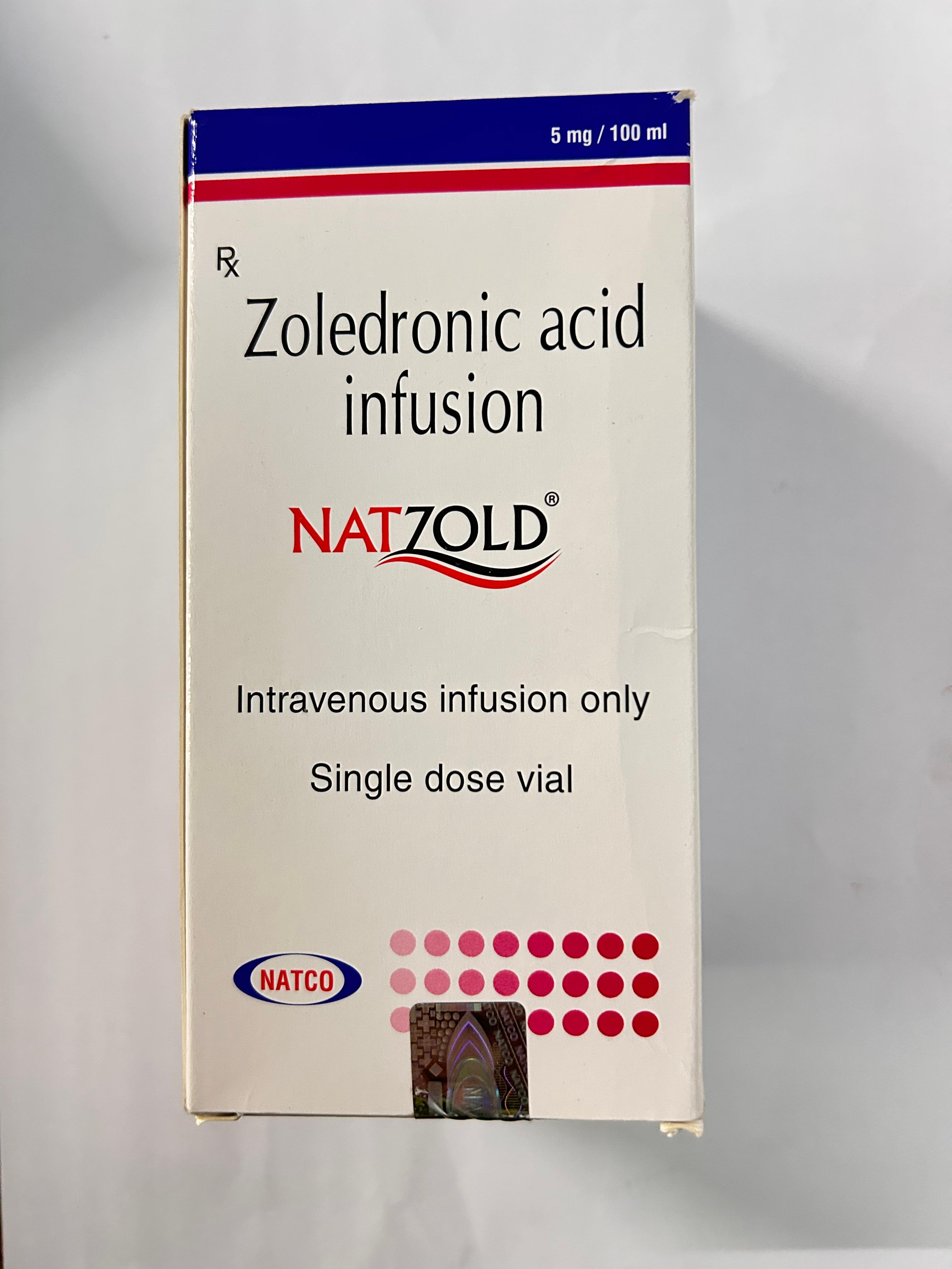 Natzold 5mg Infusion, used to treat or prevent osteoporosis.