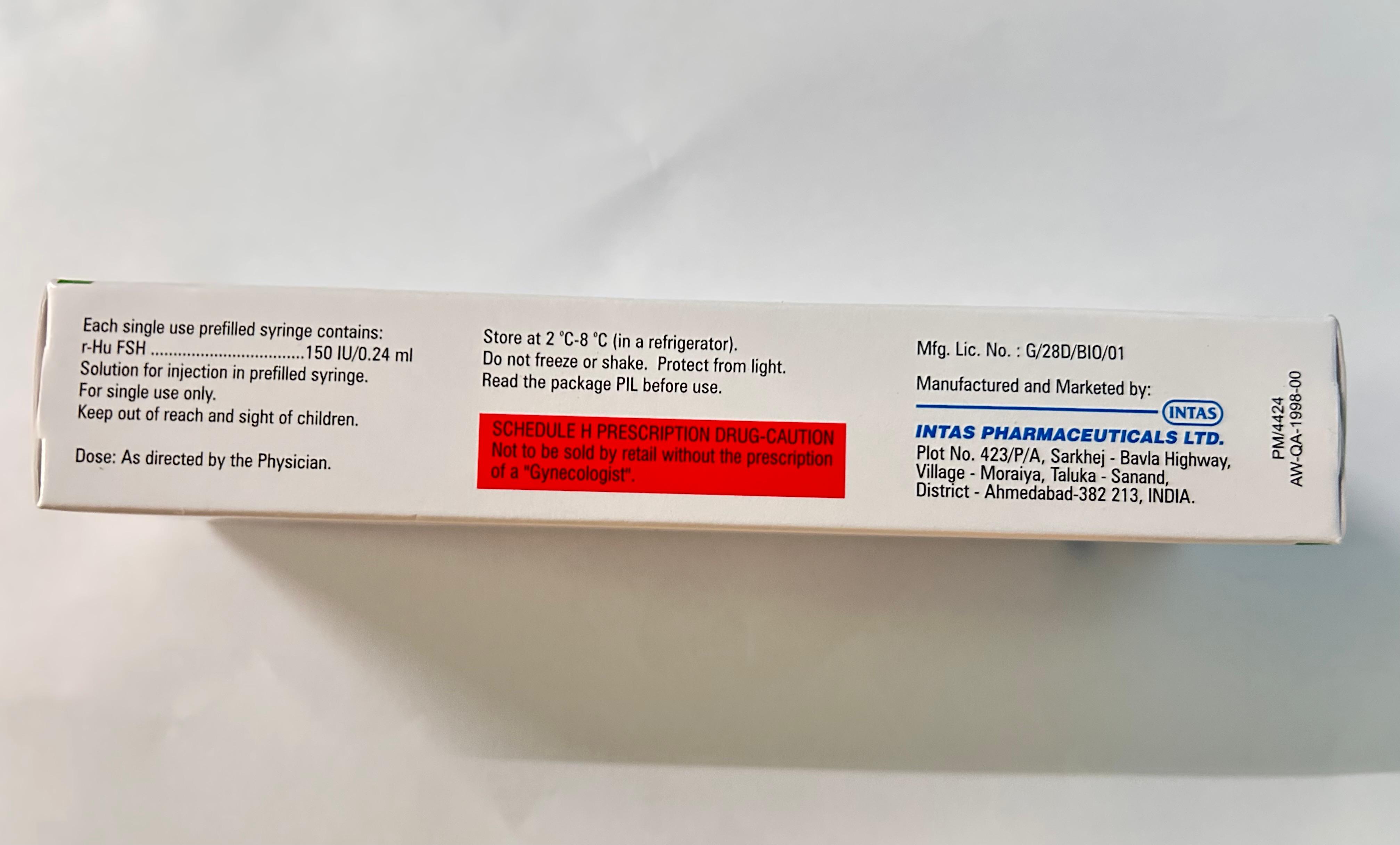 Folisurge 150IU Injection,  which is commonly used in fertility treatments.
