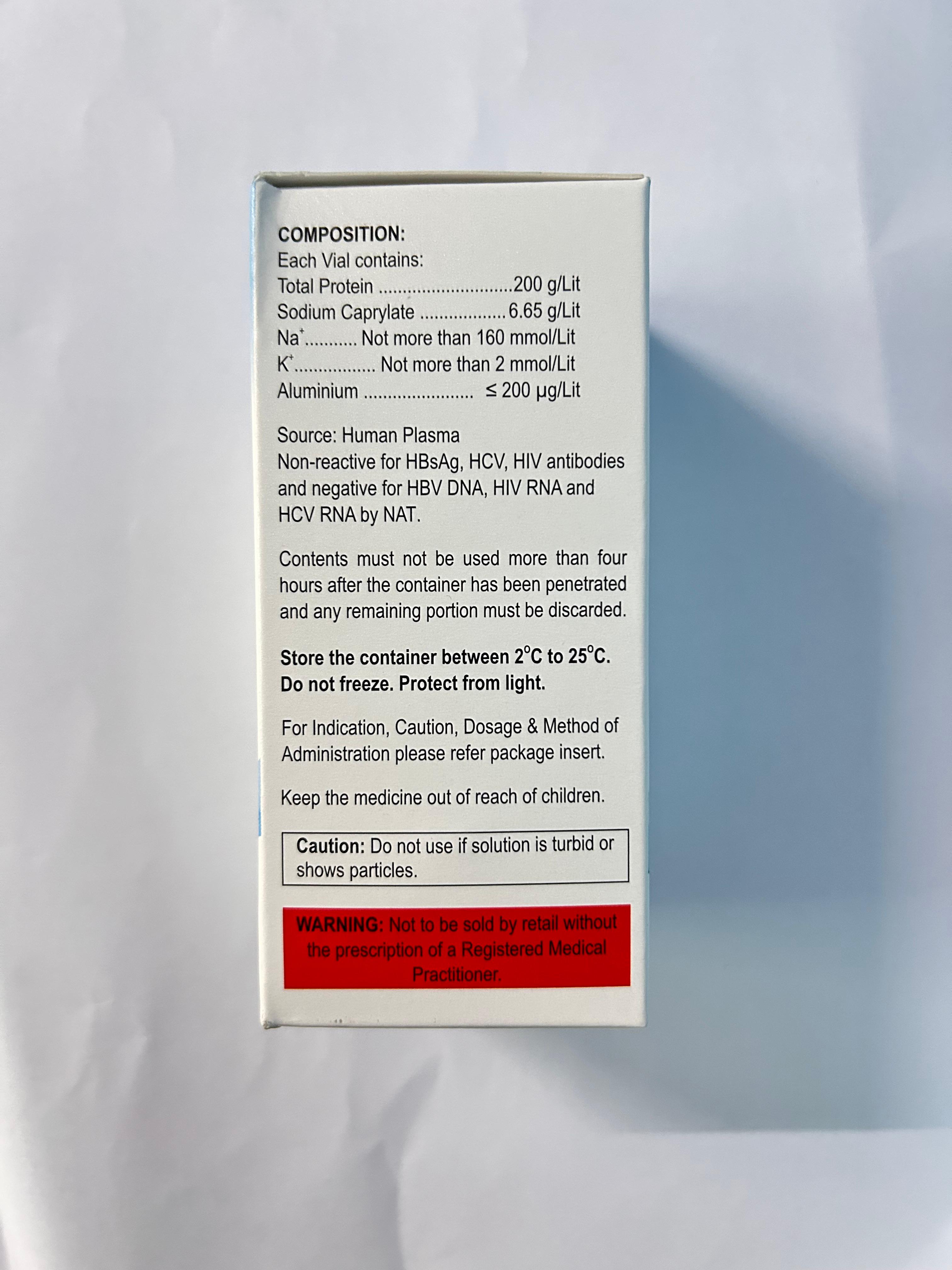 ProAlb 20% Injection, It is used to treat hypoalbuminemia.