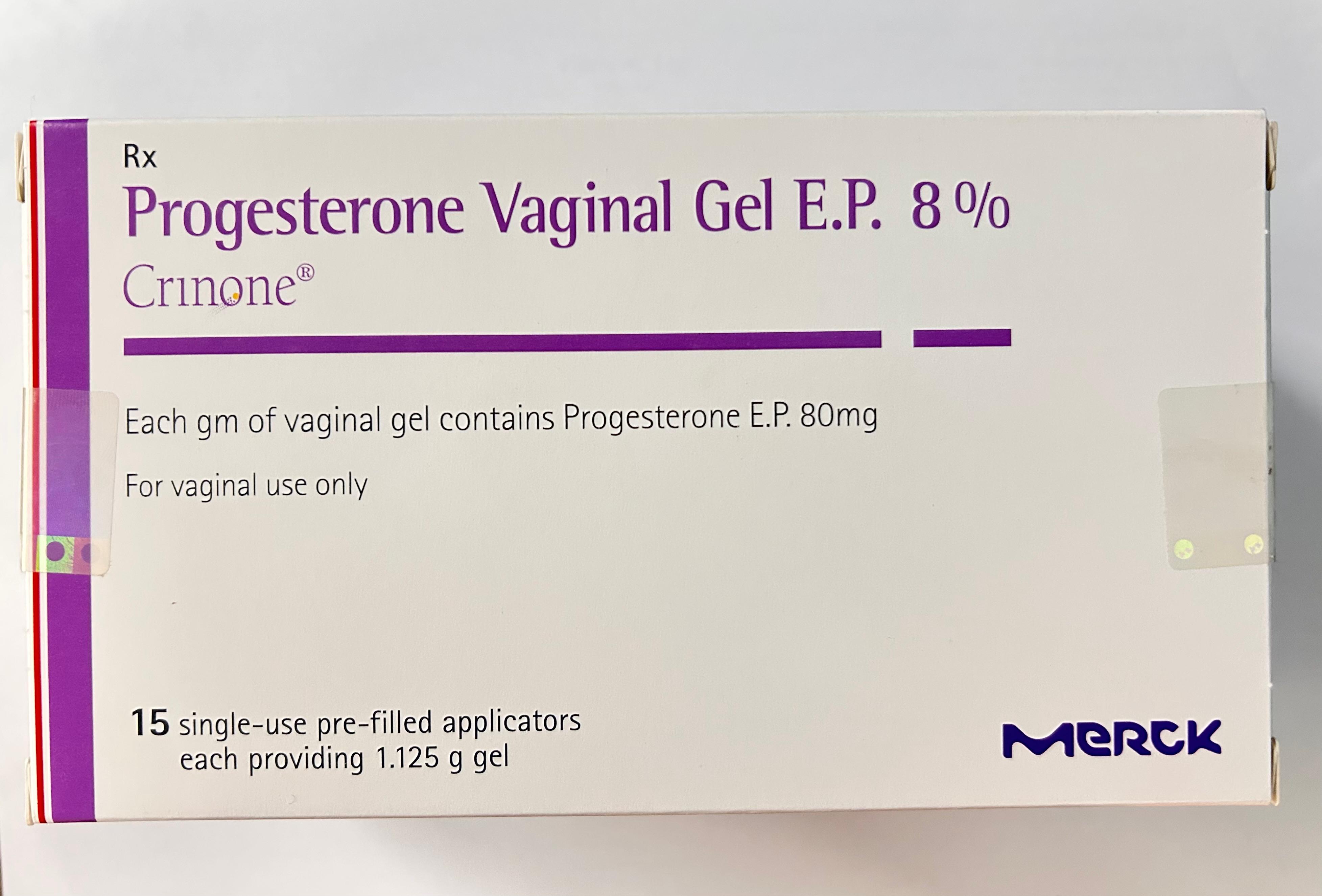 Crinone 8% Vaginal Gel, a hormone essential for regulating ovulation and maintaining pregnancy.