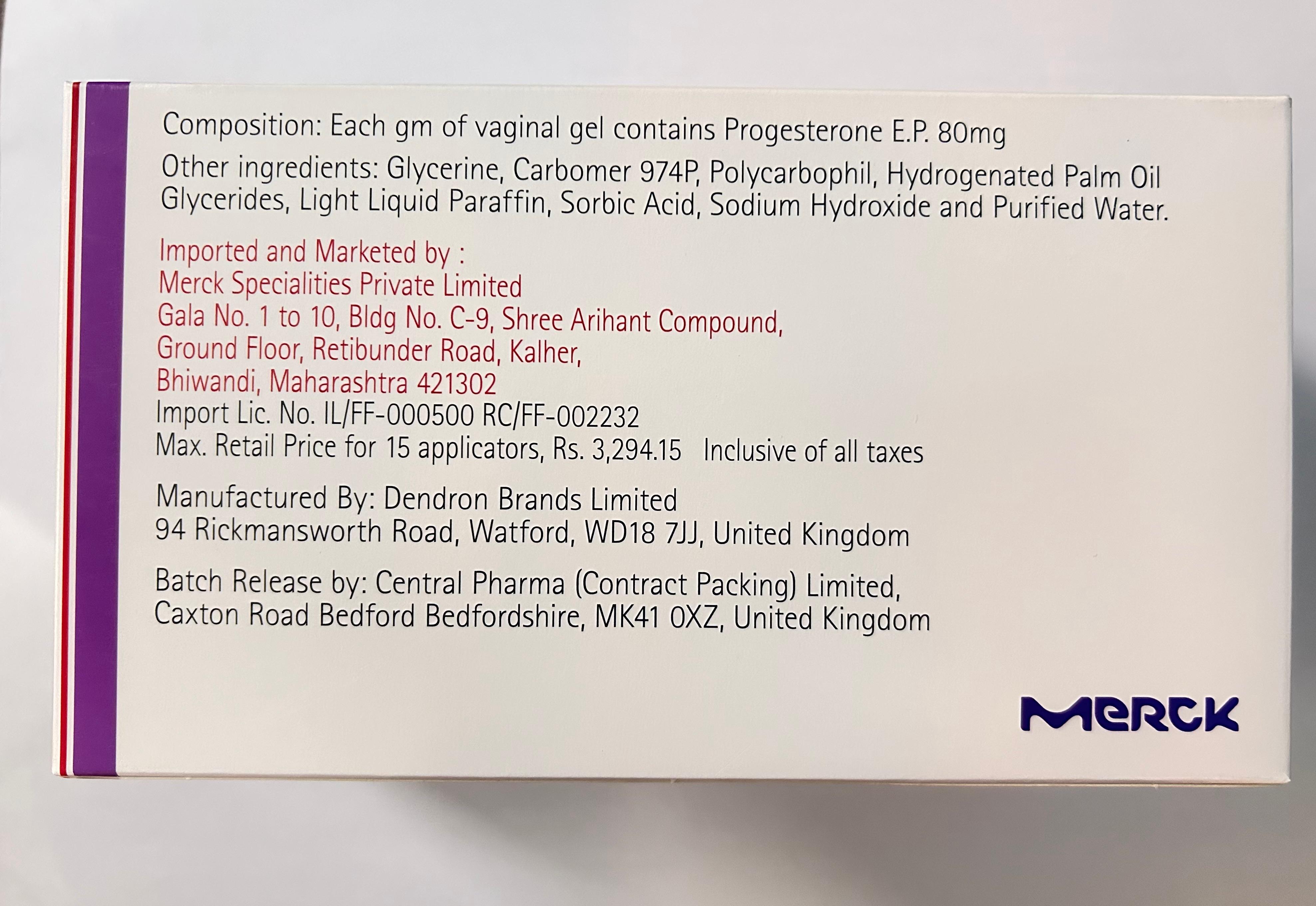 Crinone 8% Vaginal Gel, a hormone essential for regulating ovulation and maintaining pregnancy.