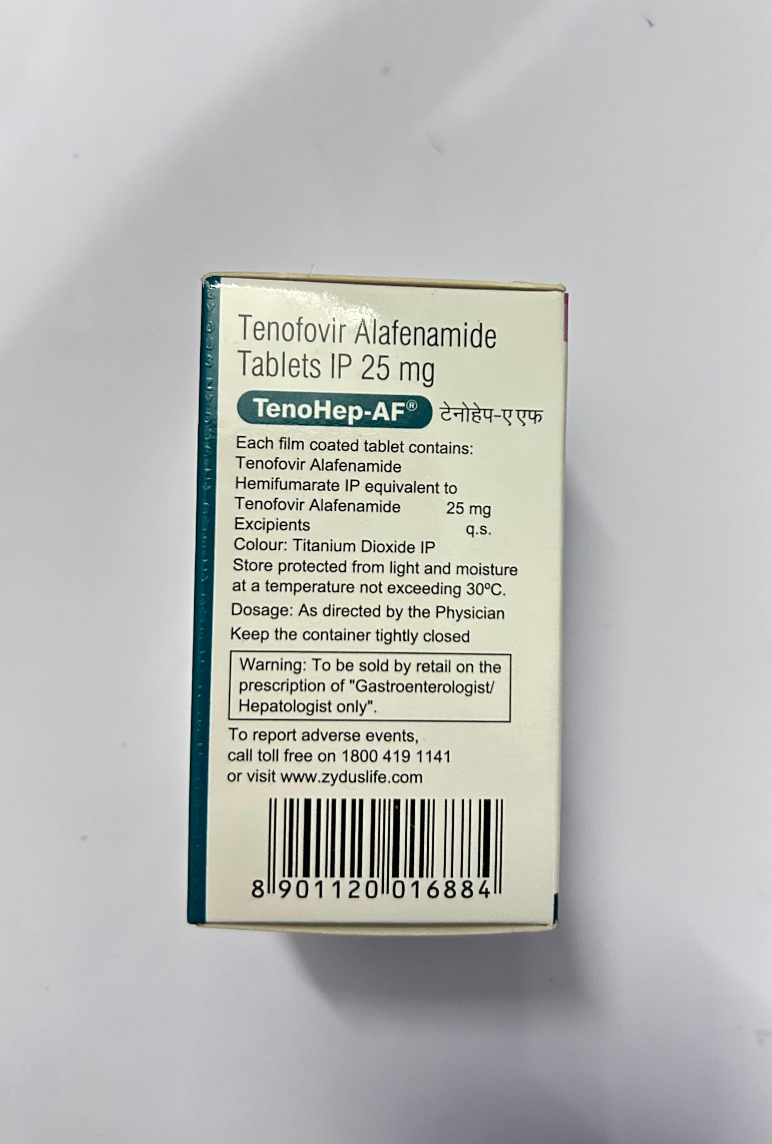Tenohep AF 25mg Tablet, is used for the treatment of chronic hepatitis B and HIV infection.