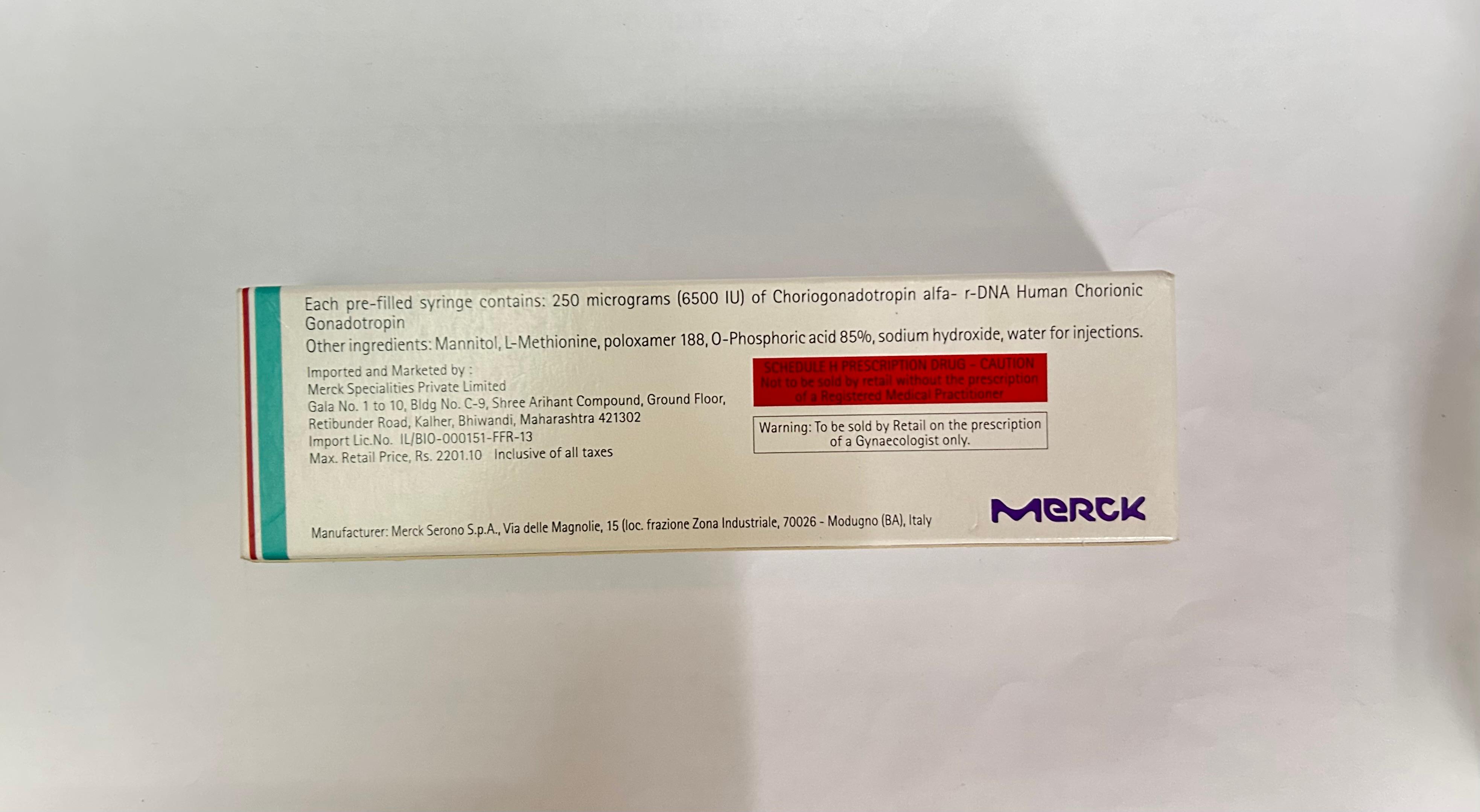 Ovitrelle 250mcg Injection, used in treating various fertility-related conditions.