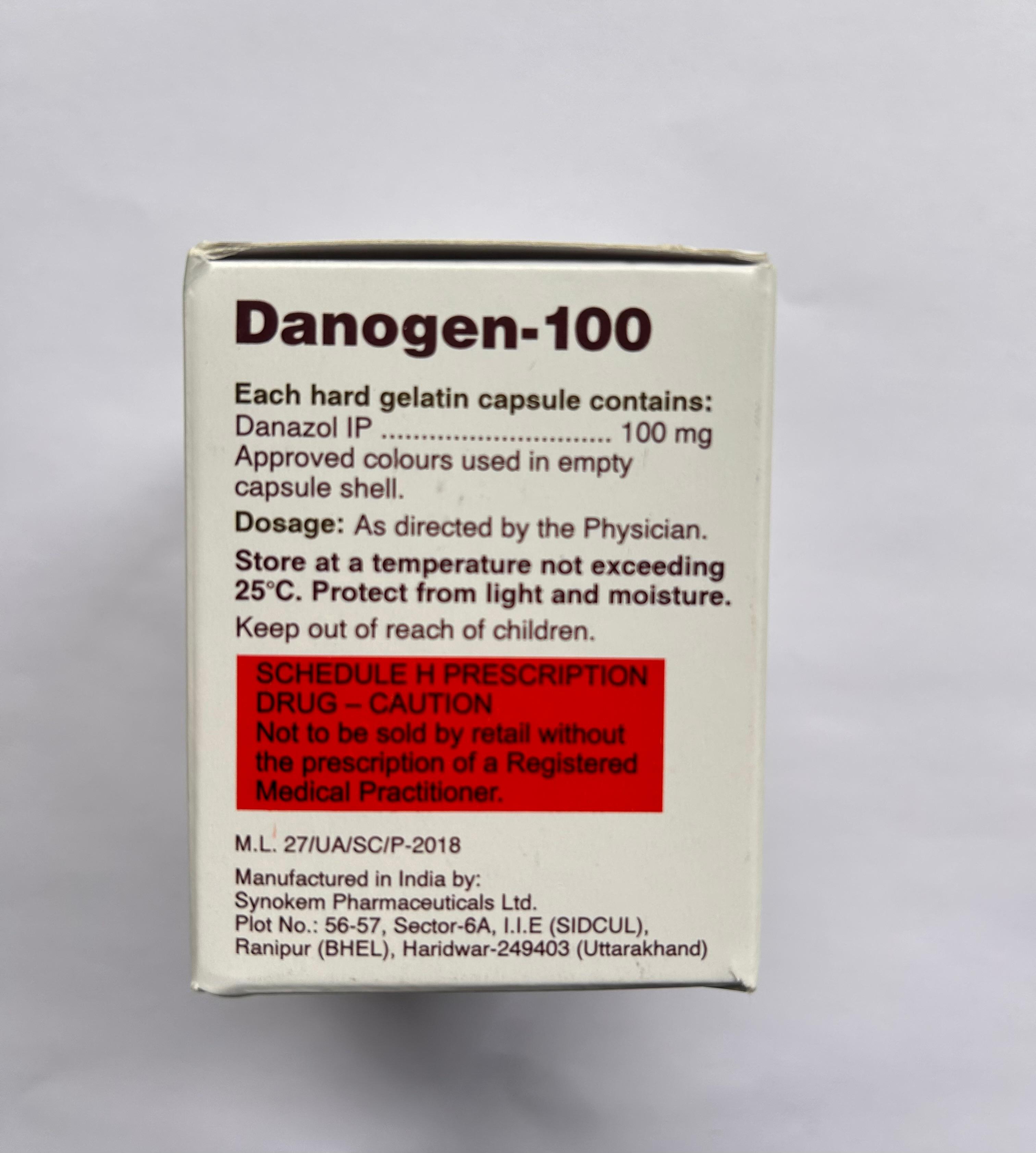 Danogen 100mg Capsule is used to treat immune system problems.