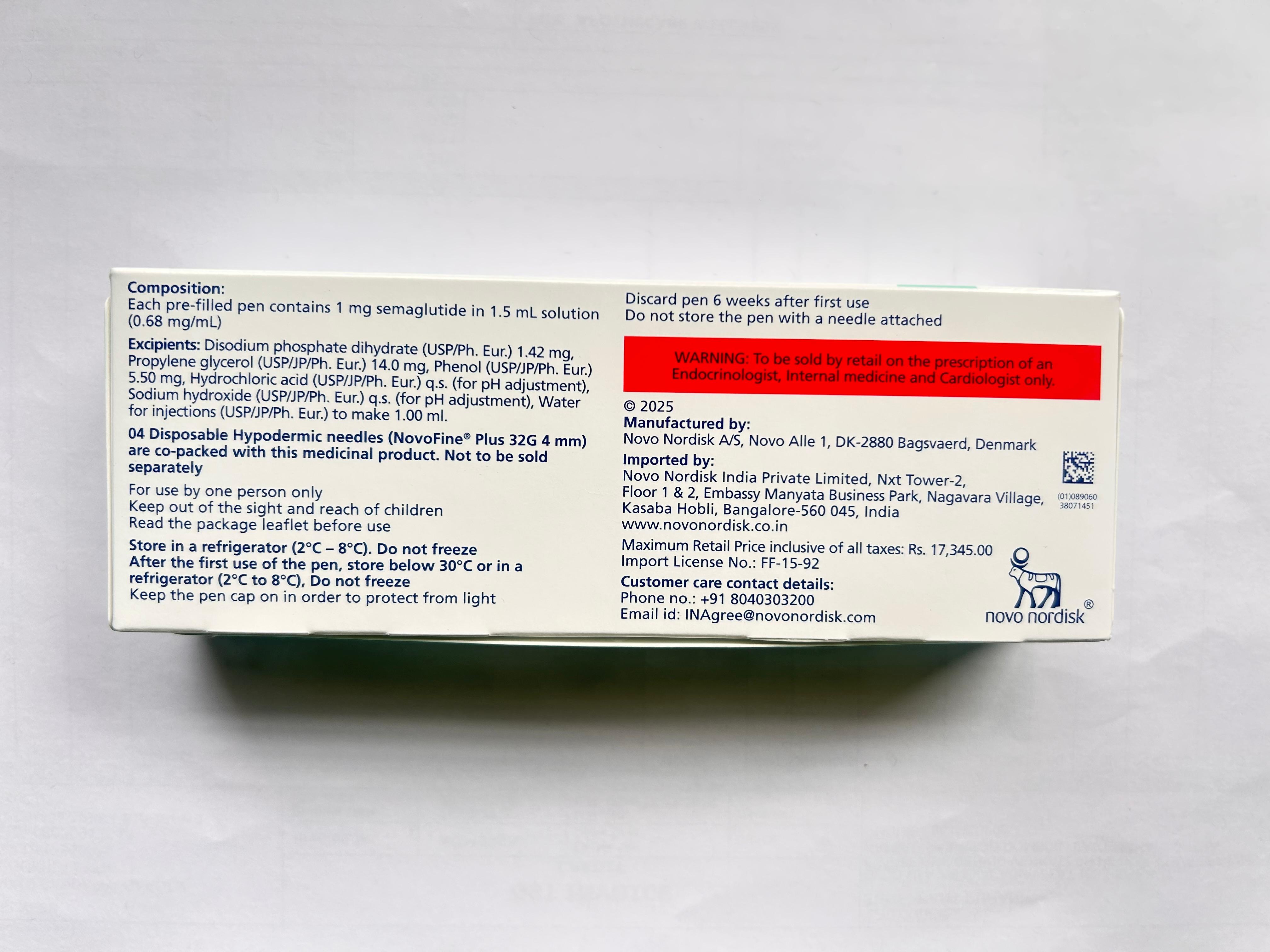 Wegovy 0.25mg Injection is used to manage type 2 diabetes mellitus.