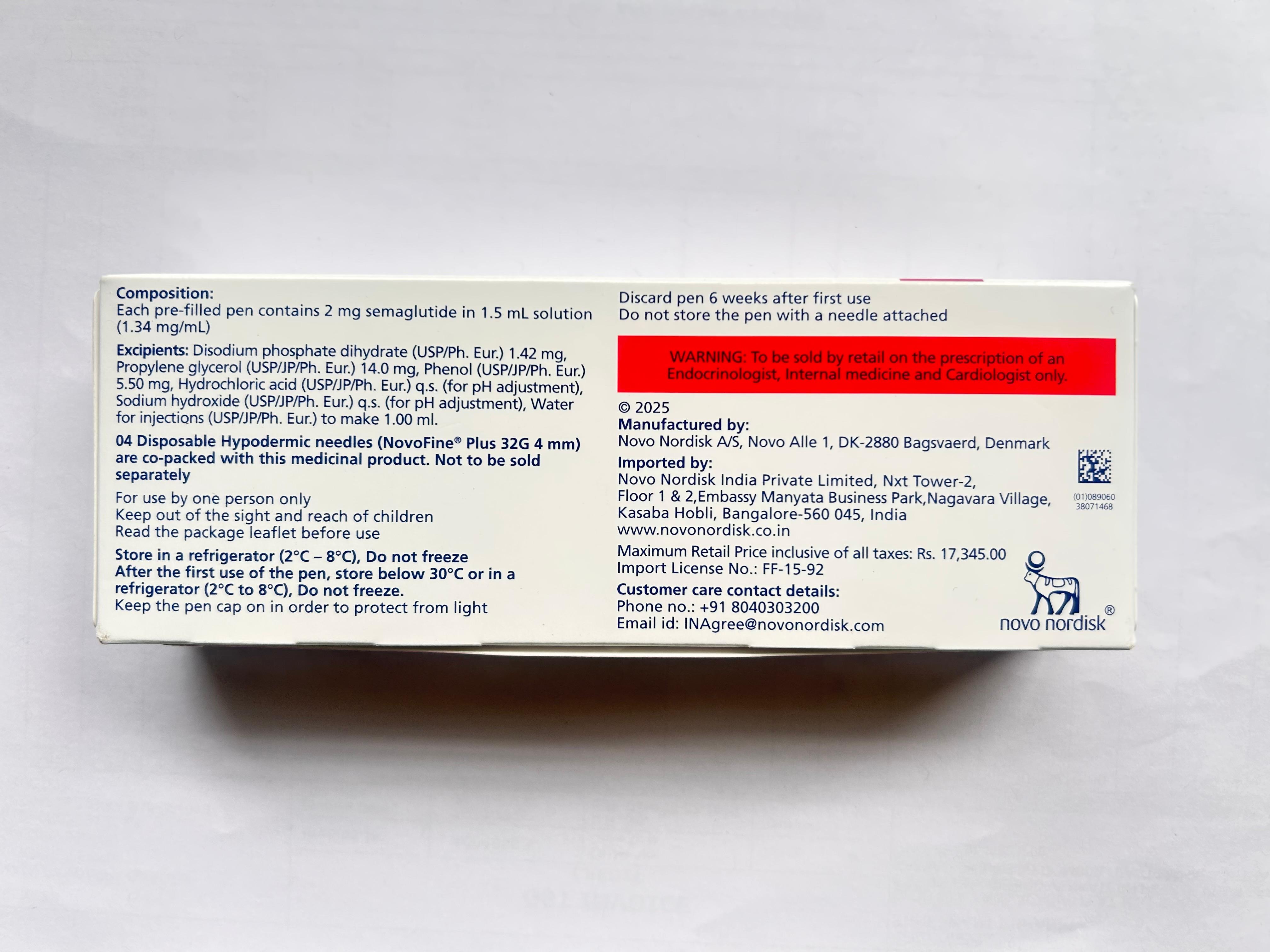 Wegovy 0.5mg Injection is used to manage type 2 diabetes mellitus.