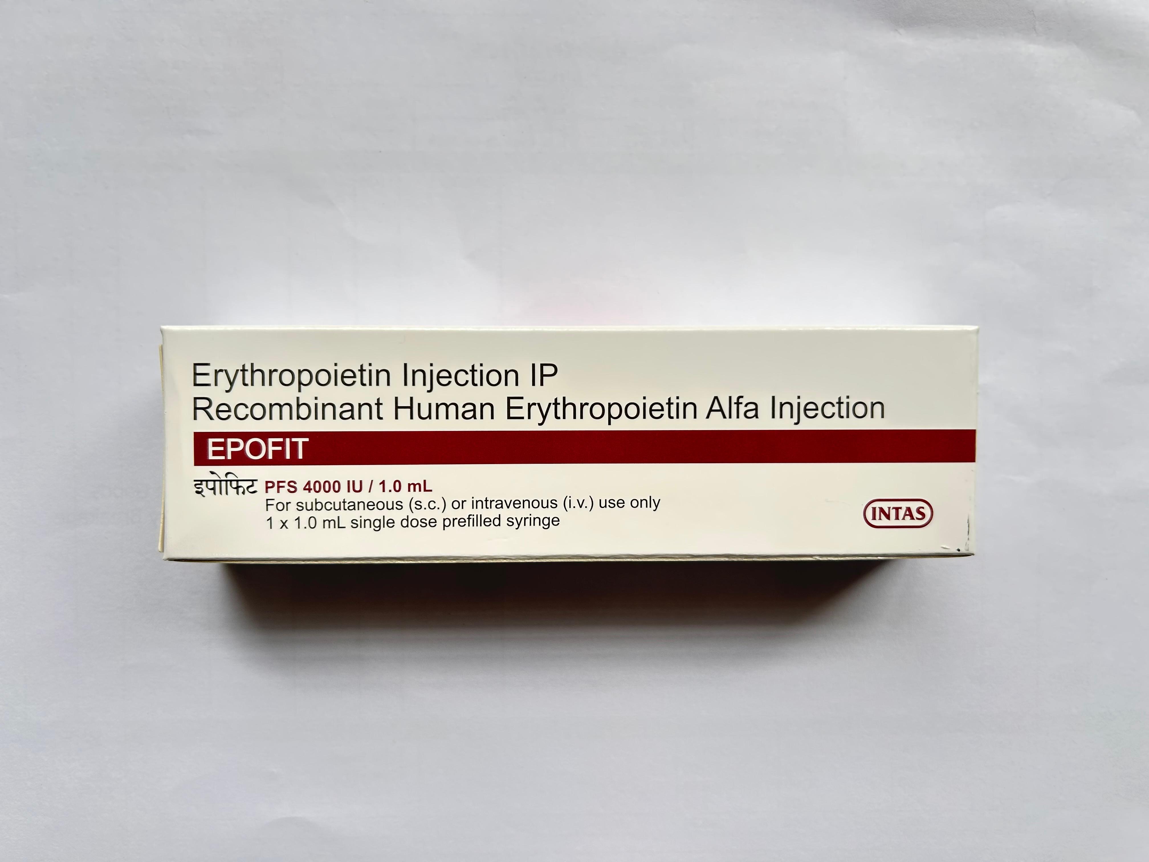 Epofit 4000IU Injection is used to treat anemia.