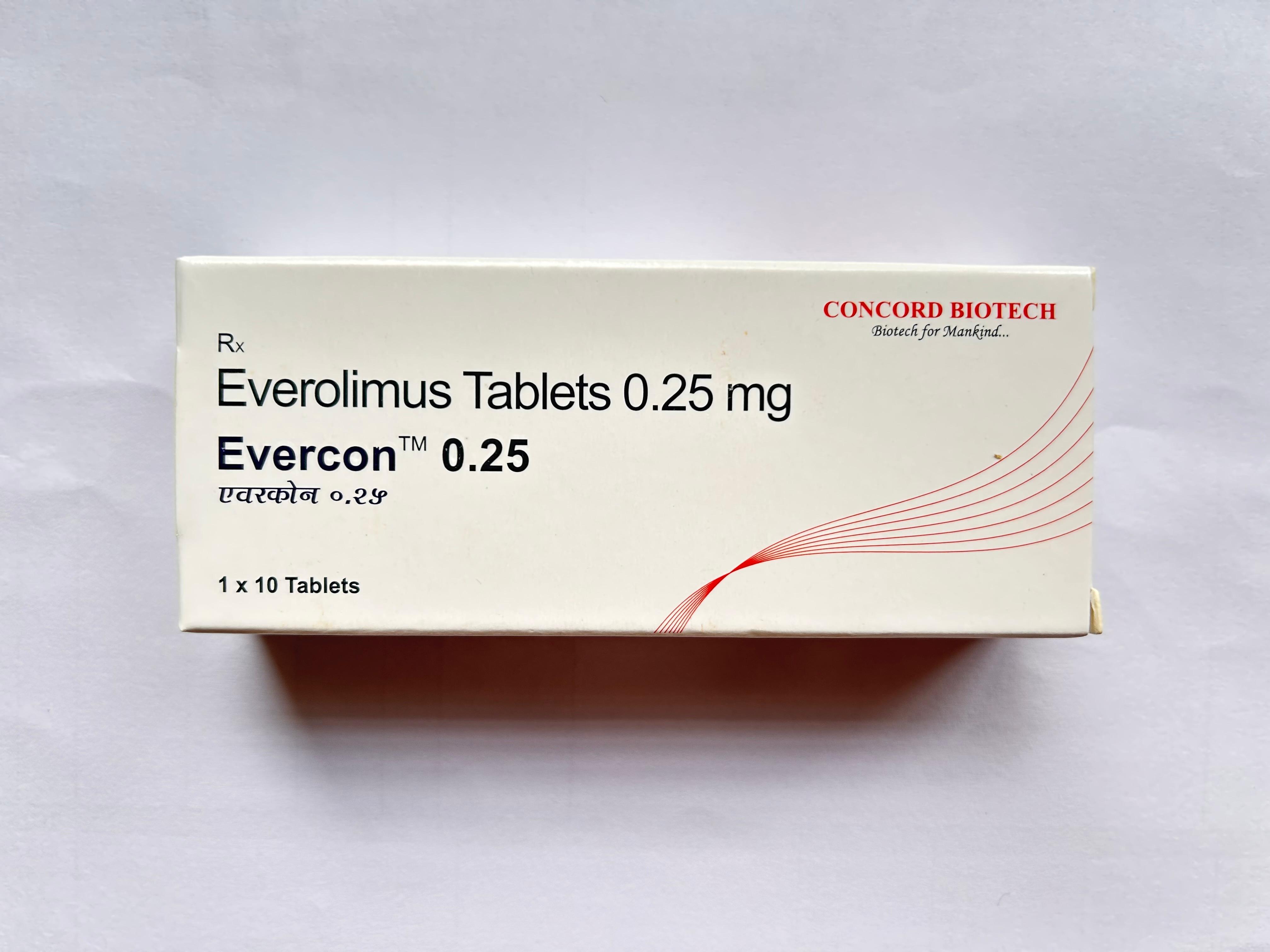 Evercon 0.25mg Tablet  is used to treat cancer.