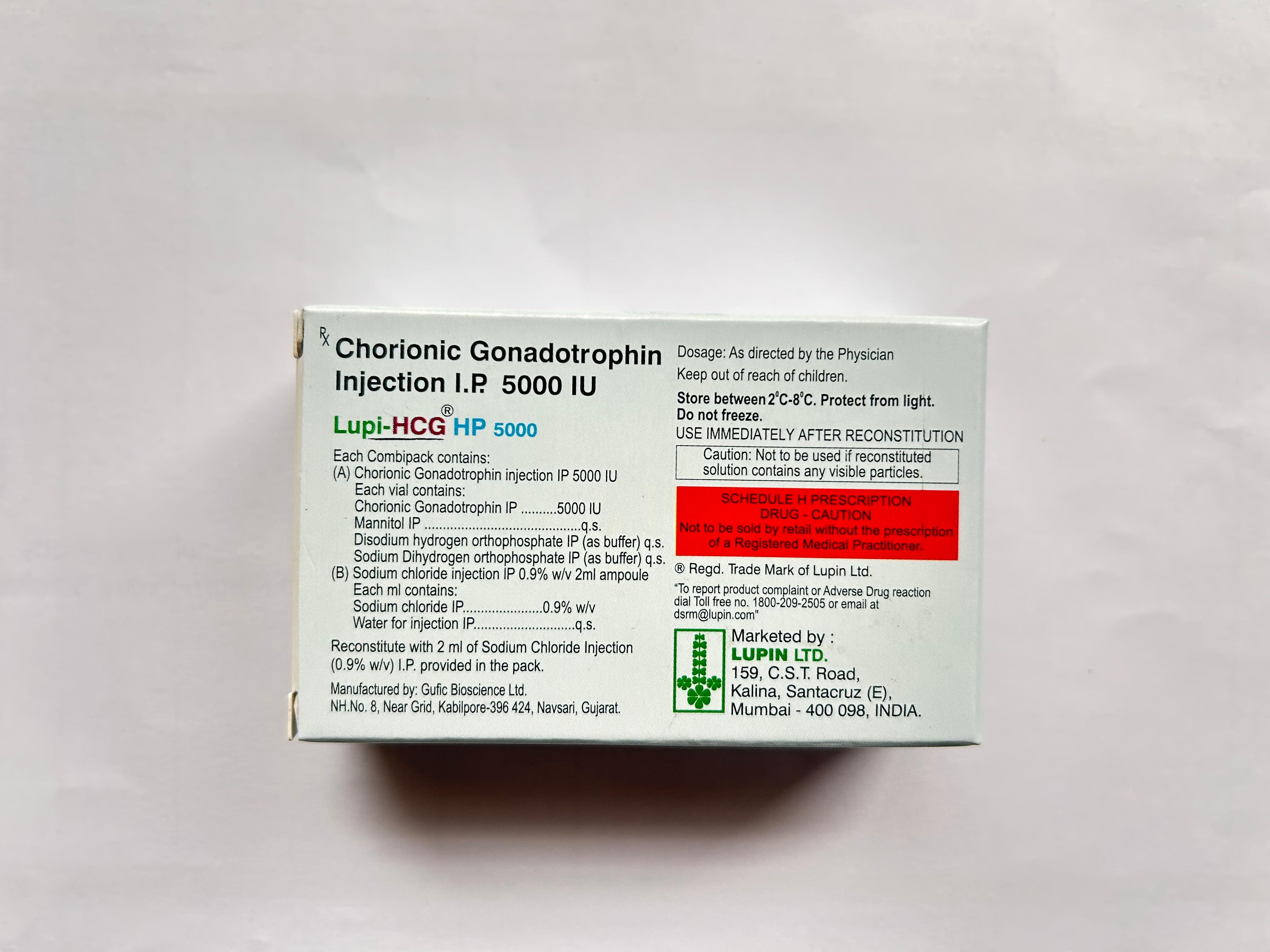 Lupi-HCG 5000IU Injection used in treating various fertility-related conditions.