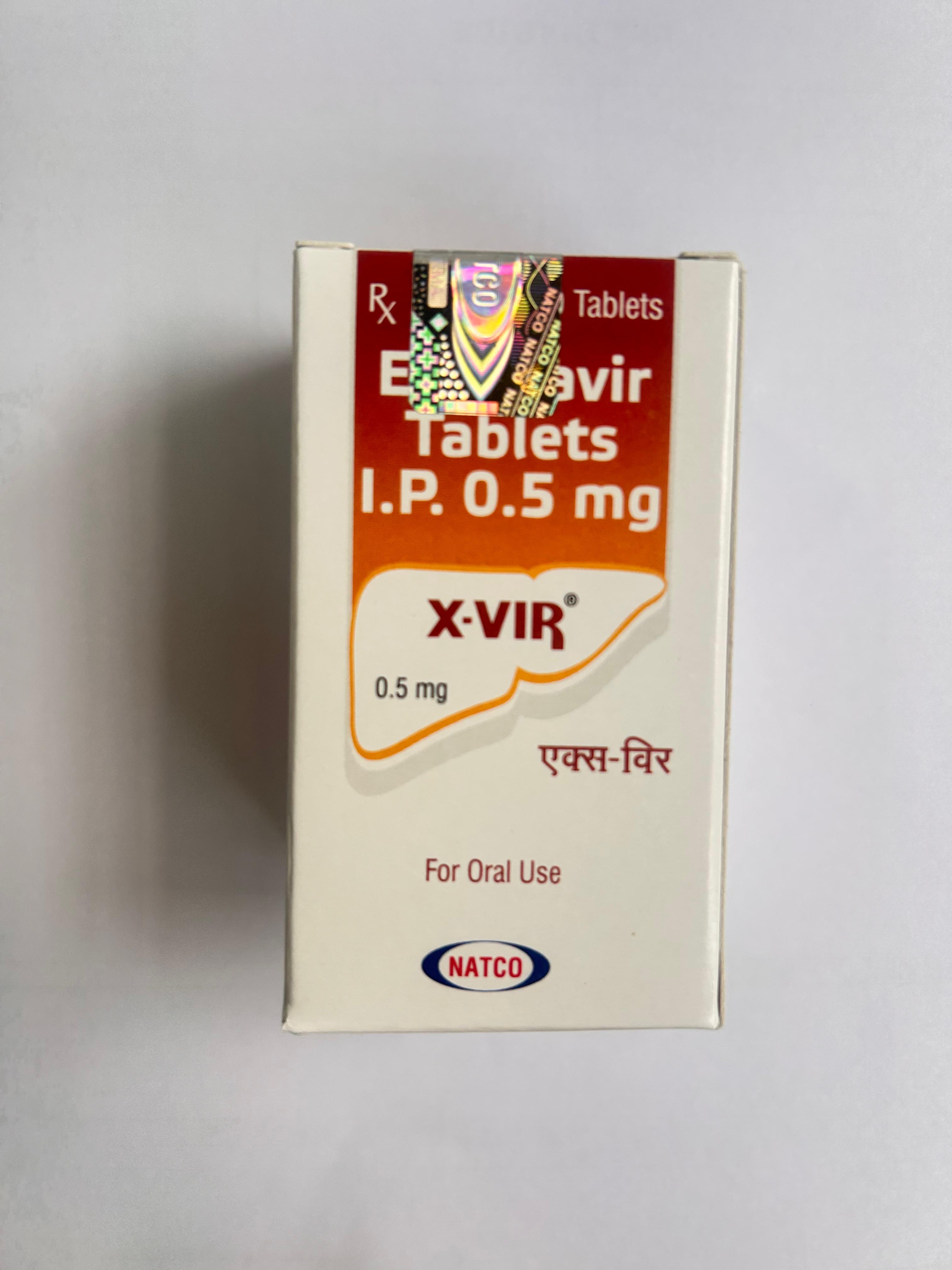 X-vir 0.5mg Tablet used for the treatment of chronic hepatitis B infection.
