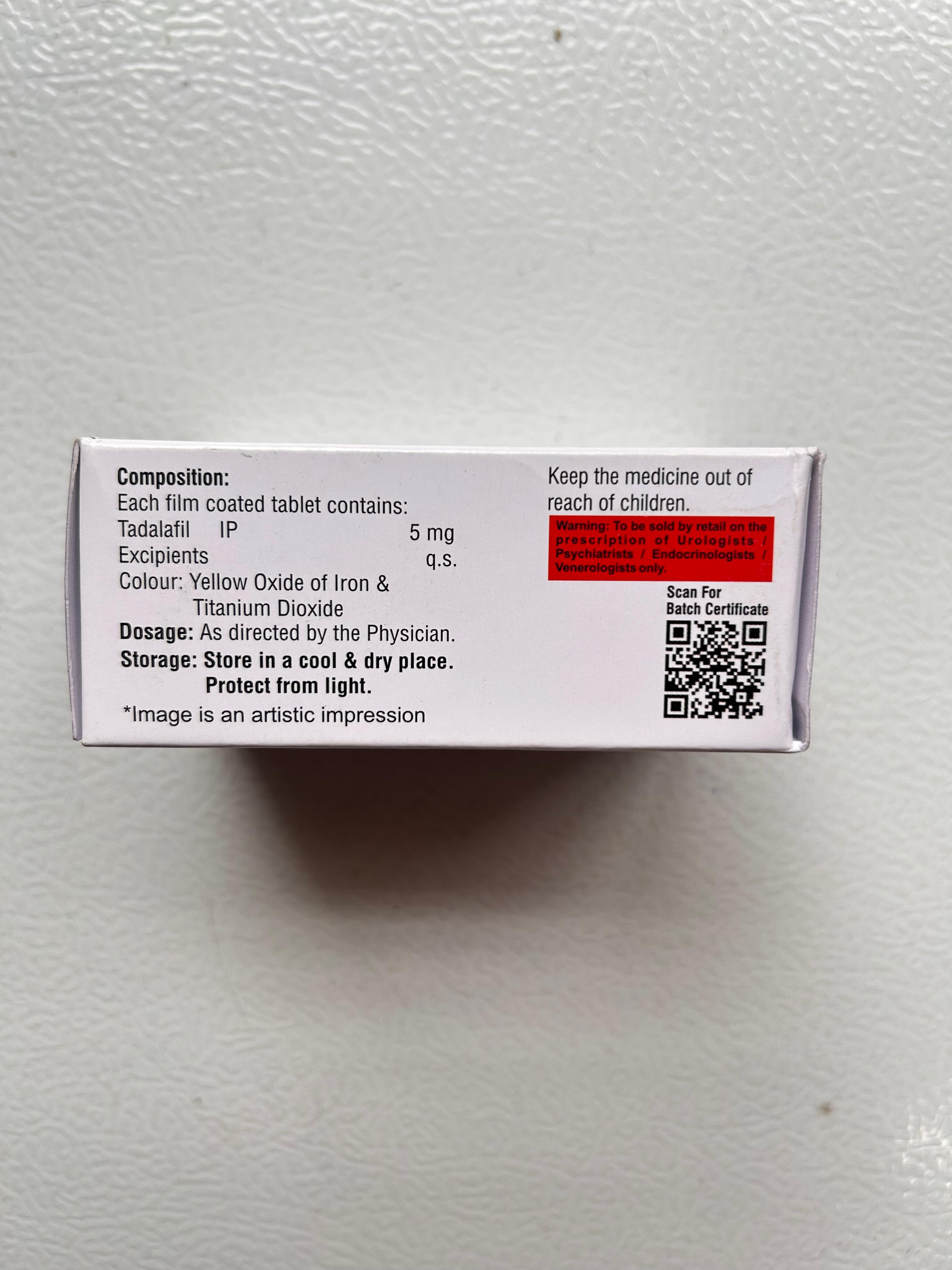 Tastylia 5mg Tablet is used un the treatment of Erectile Dysfunction.