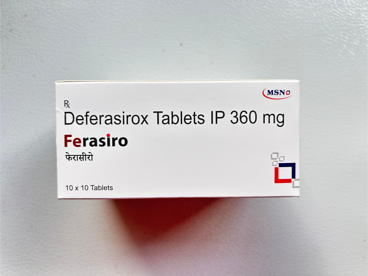 Ferasiro 360mg Tablet is used to treat  thalassemia, sickle cell anemia.