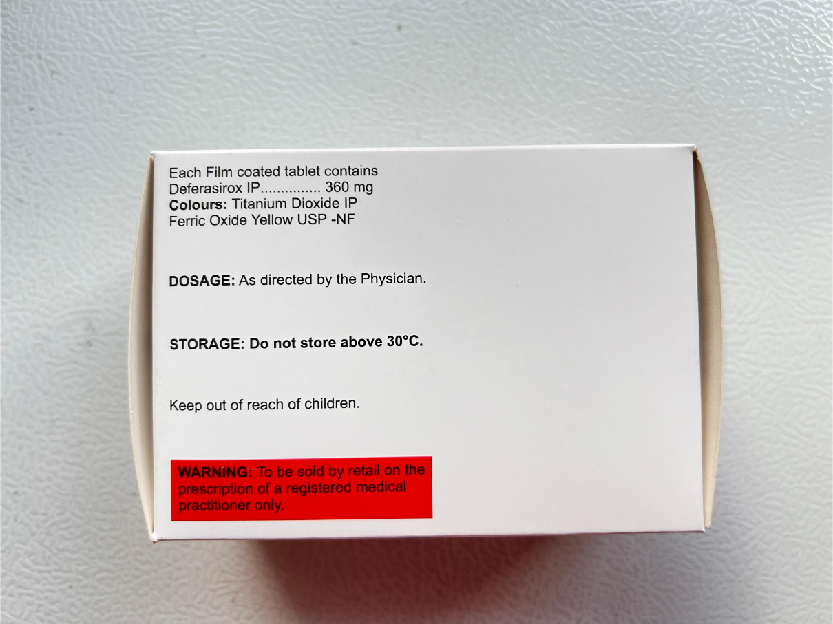 Ferasiro 360mg Tablet is used to treat  thalassemia, sickle cell anemia.