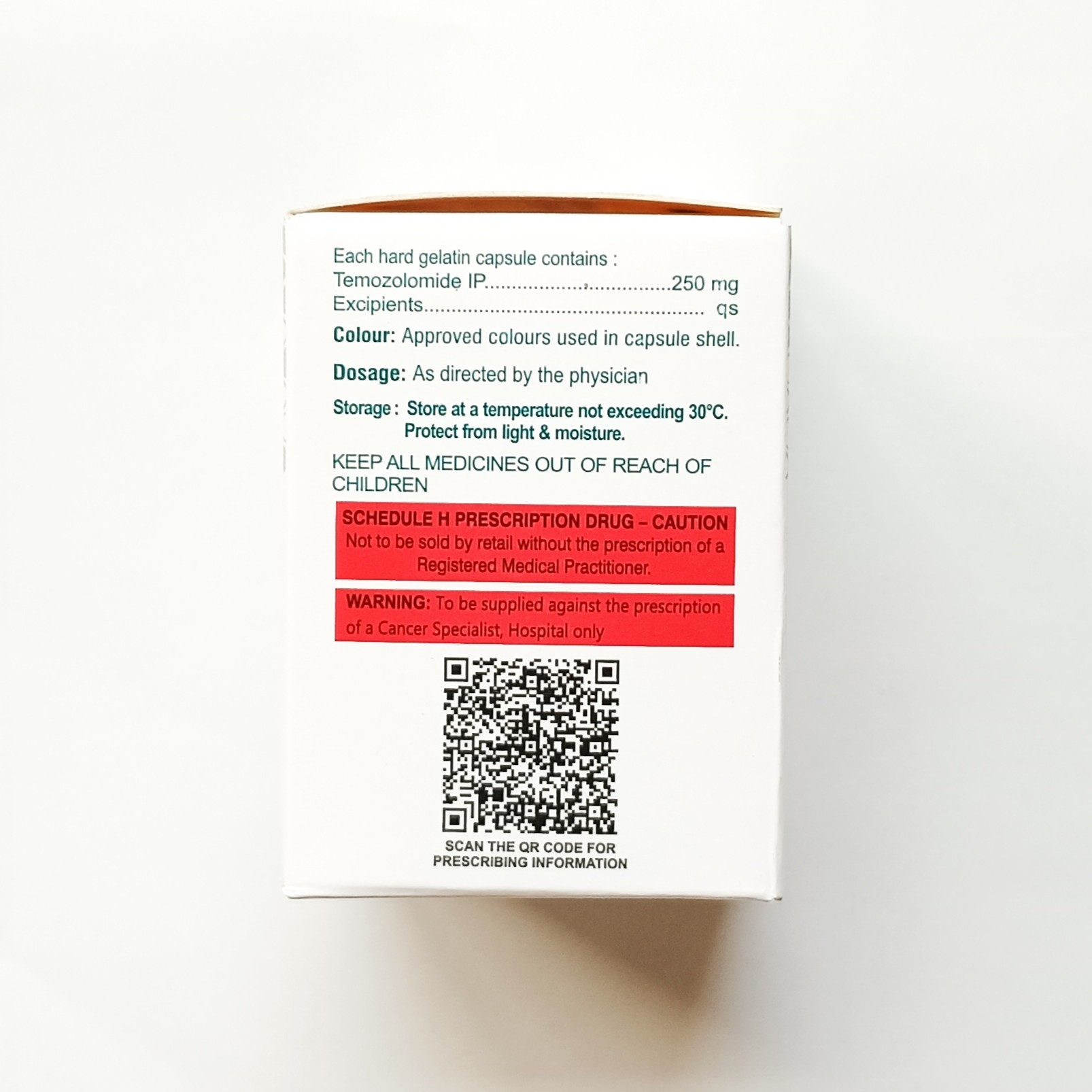 Temotero 250mg Capsule is used to treat certain types of brain cancers.