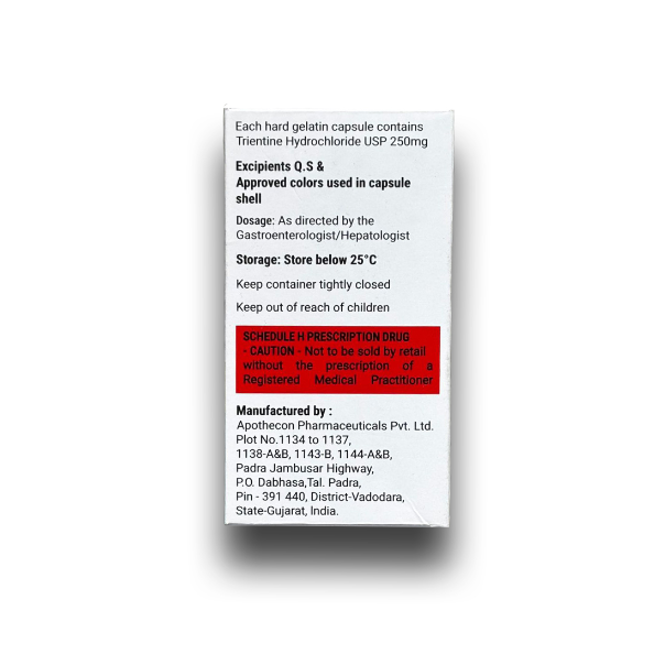 Trikoris 250mg Capsule is used in the treatment of Wilson's Disease
